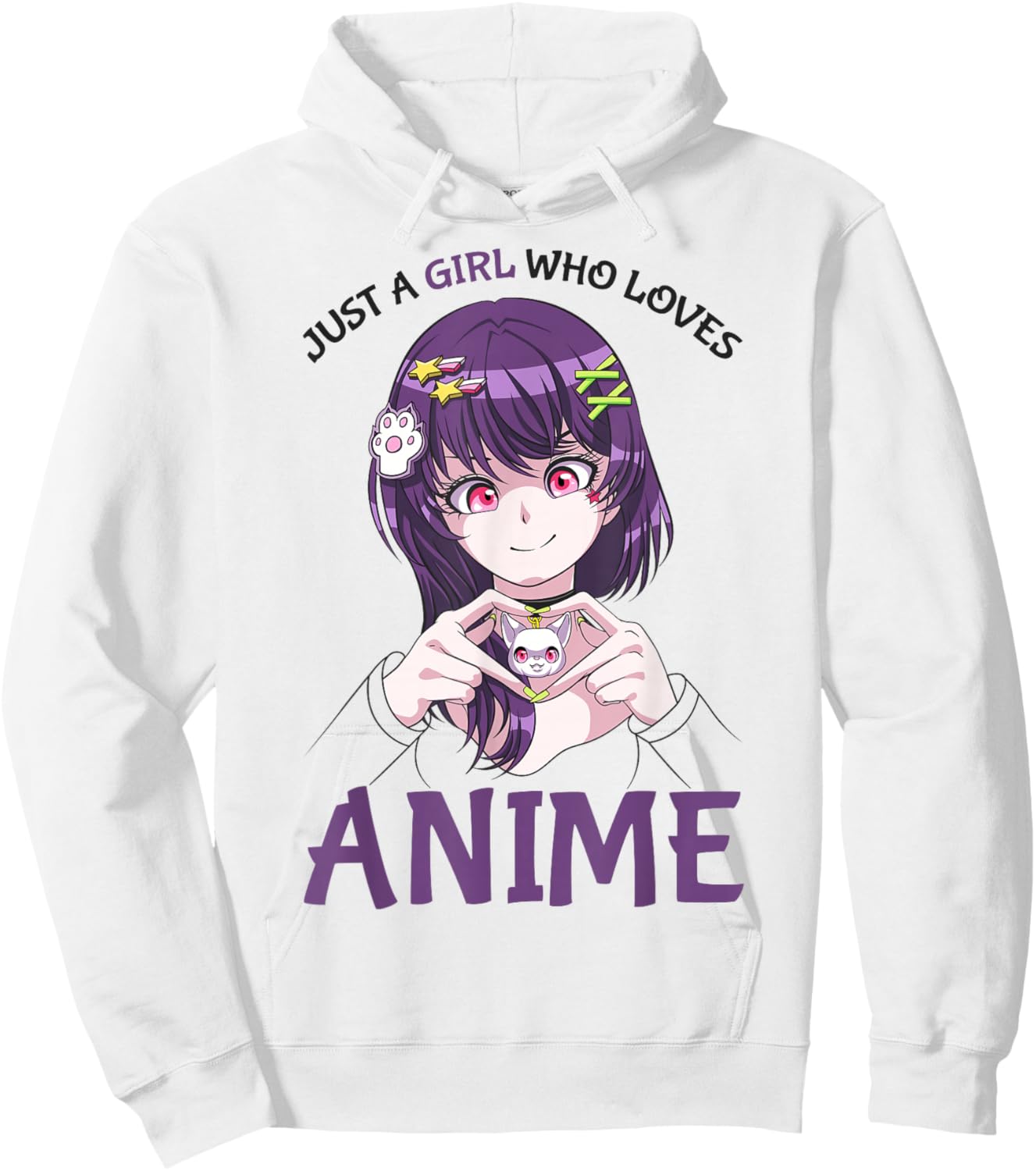 Just A Girl Who Loves Anime Teenage Girls Merch Stuff Hoodie - Hoodie | White