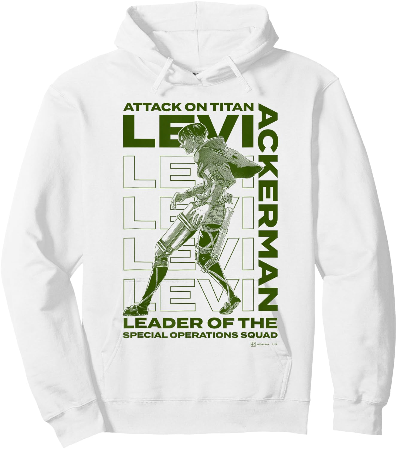 Attack on Titan The Captain Levi Ackerman Epic Big Portrait Hoodie - Hoodie | White