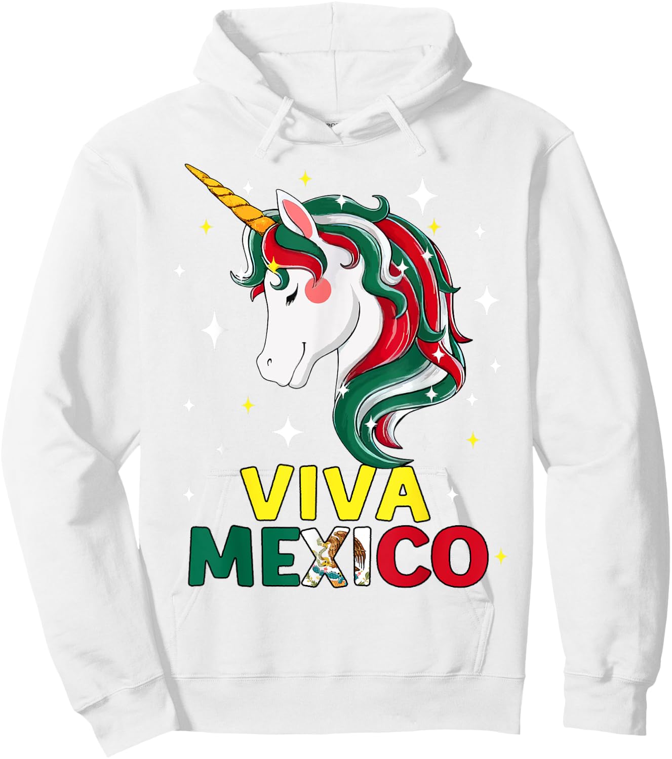 Viva Mexico Shirt Girl Mexican Flag Unicorn Independence Day Hoodie - Hoodie | White