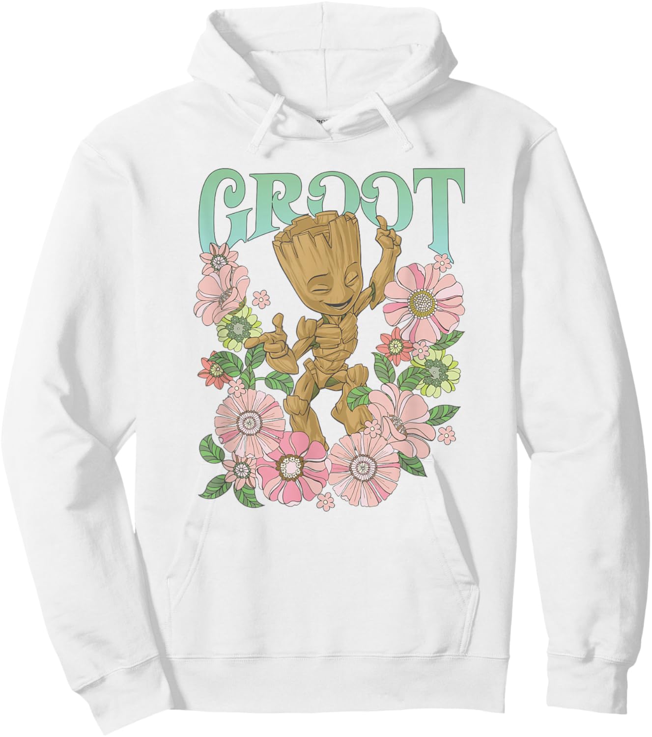 Marvel Guardians of The Galaxy Groot Floral Dance Poster Small Hoodie - Hoodie | White