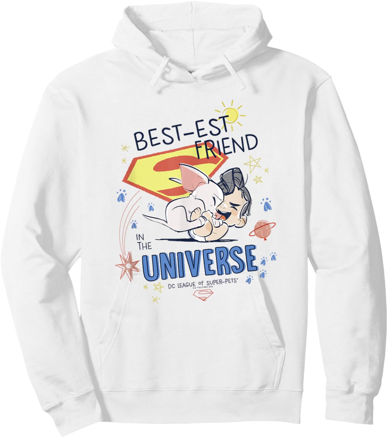 DC League Of Super-Pets Superman And Krypto Best-Est Friend Hoodie - Hoodie | White