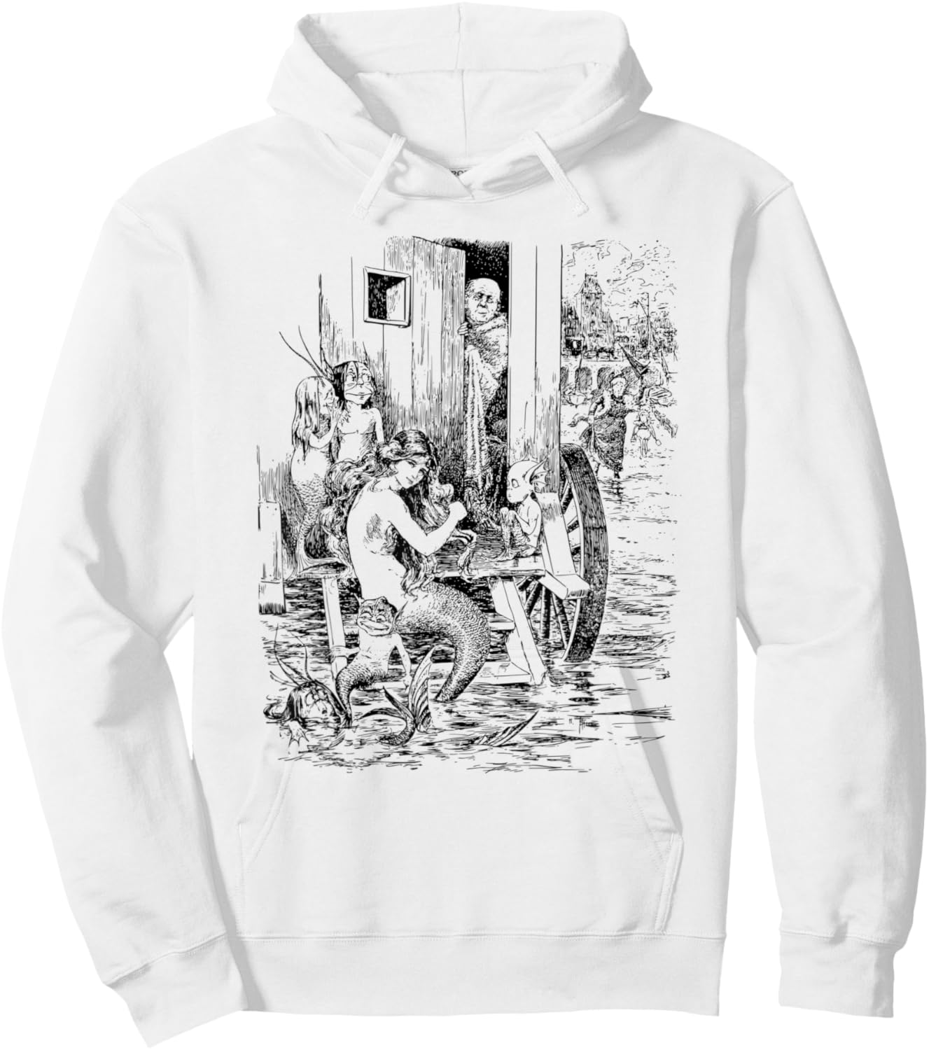 Mermaids Shirt Vintage Mermaid Art Hoodie - Hoodie | White