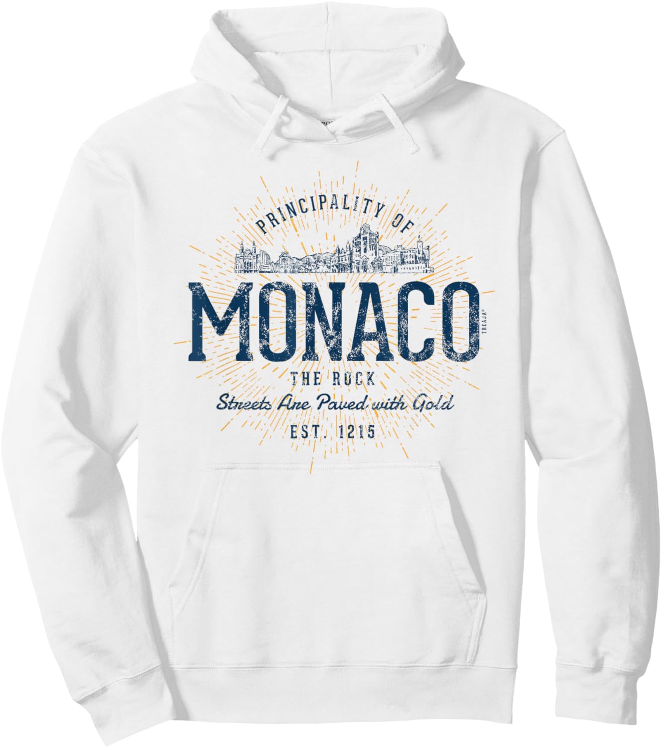 Retro Style Vintage Monaco Hoodie - Hoodie | White