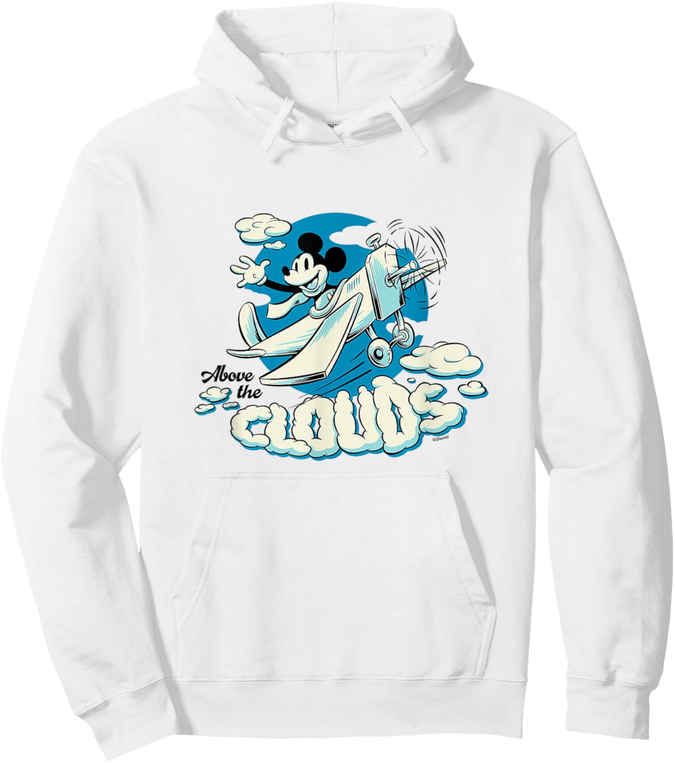 Mickey Mouse - Airplane Above The Clouds Hoodie - Hoodie | White