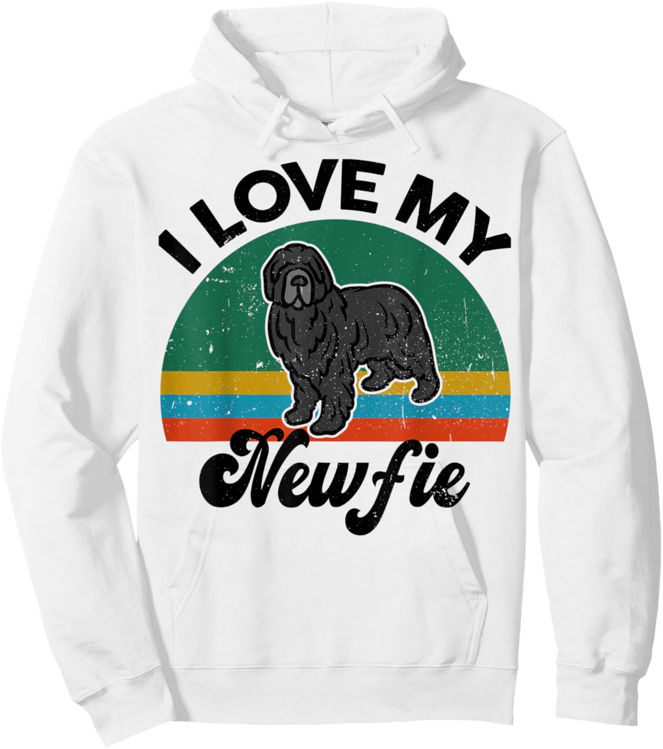 Funny Newfoundland Dog I Love My Newfie Dog Mom Dad Lover Hoodie - Hoodie | White
