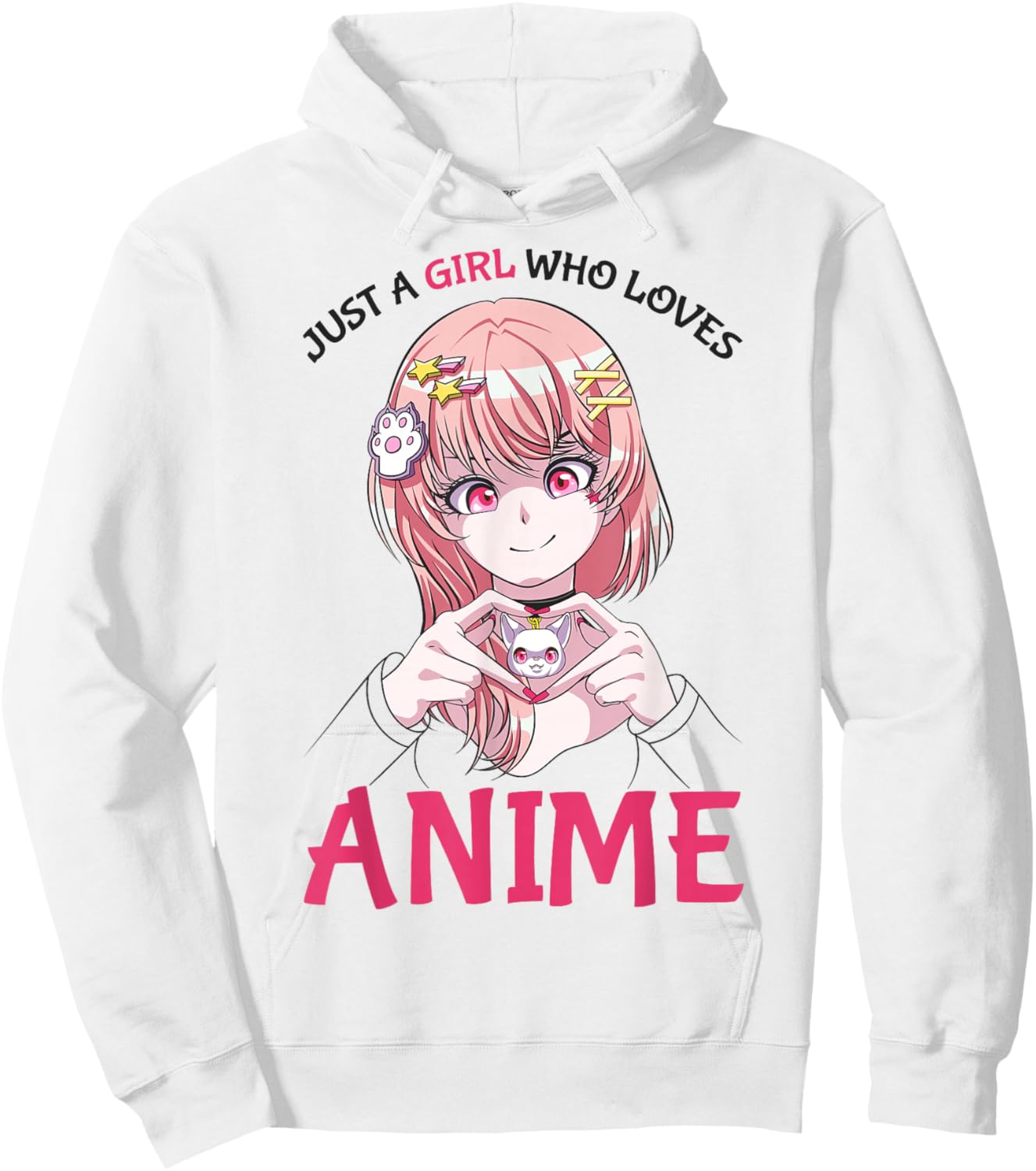 Just A Girl Who Loves Anime Merch Stuff Teenage Girls Hoodie - Hoodie | White