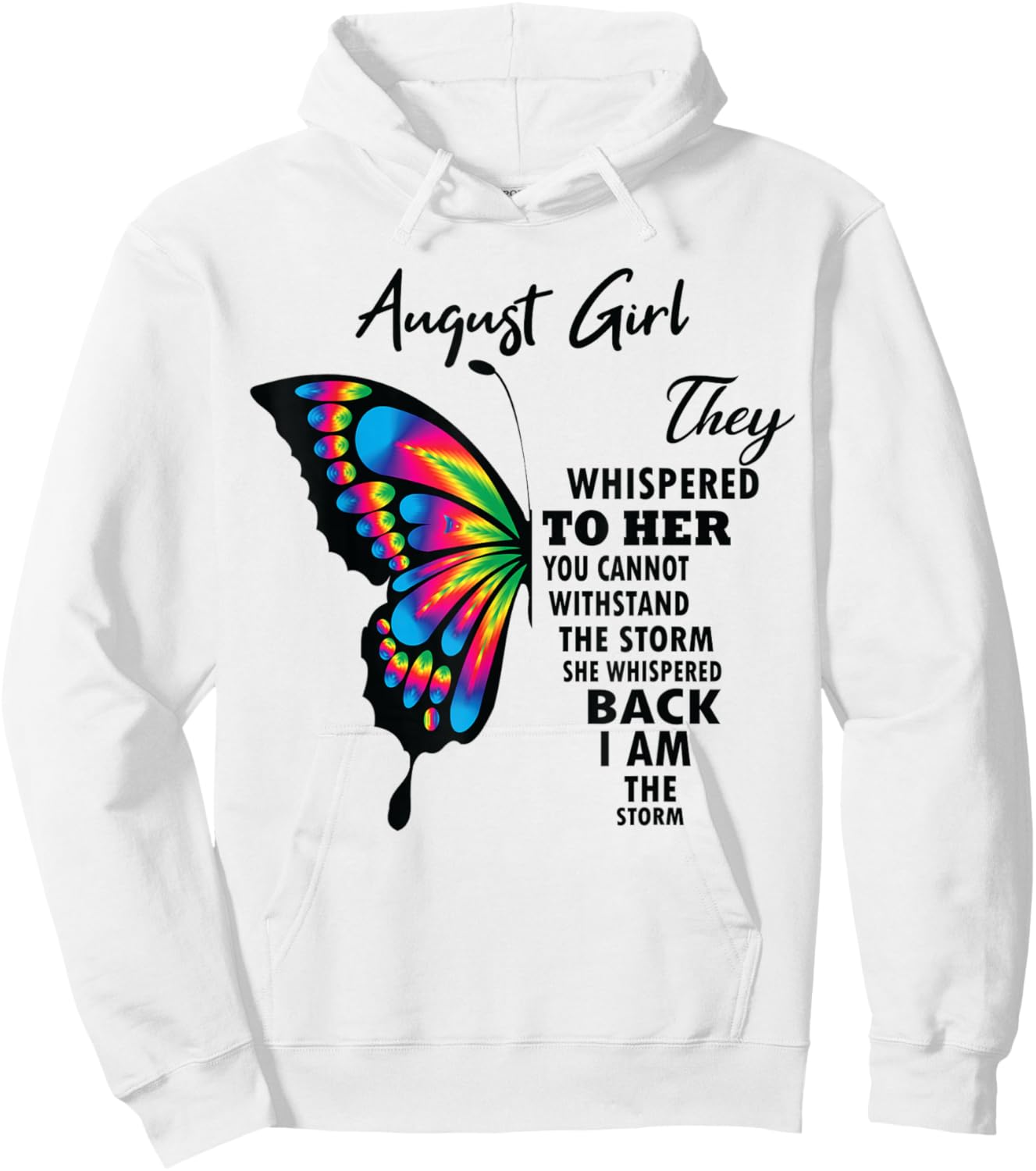 August Girl Birthday For Girls Born In August Butterfly Teen Hoodie - Hoodie | White
