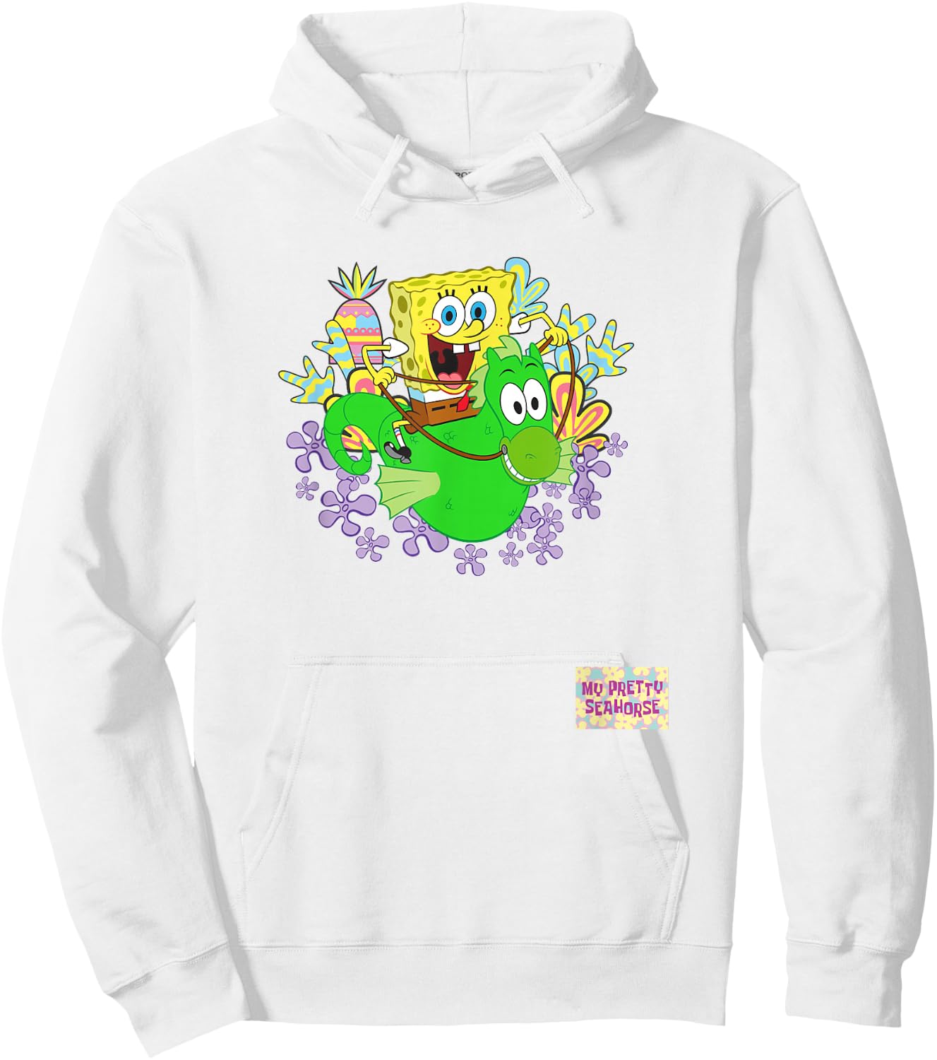 SpongeBob SquarePants My Pretty Seahorse Bob Riding Mystery Hoodie - Hoodie | White