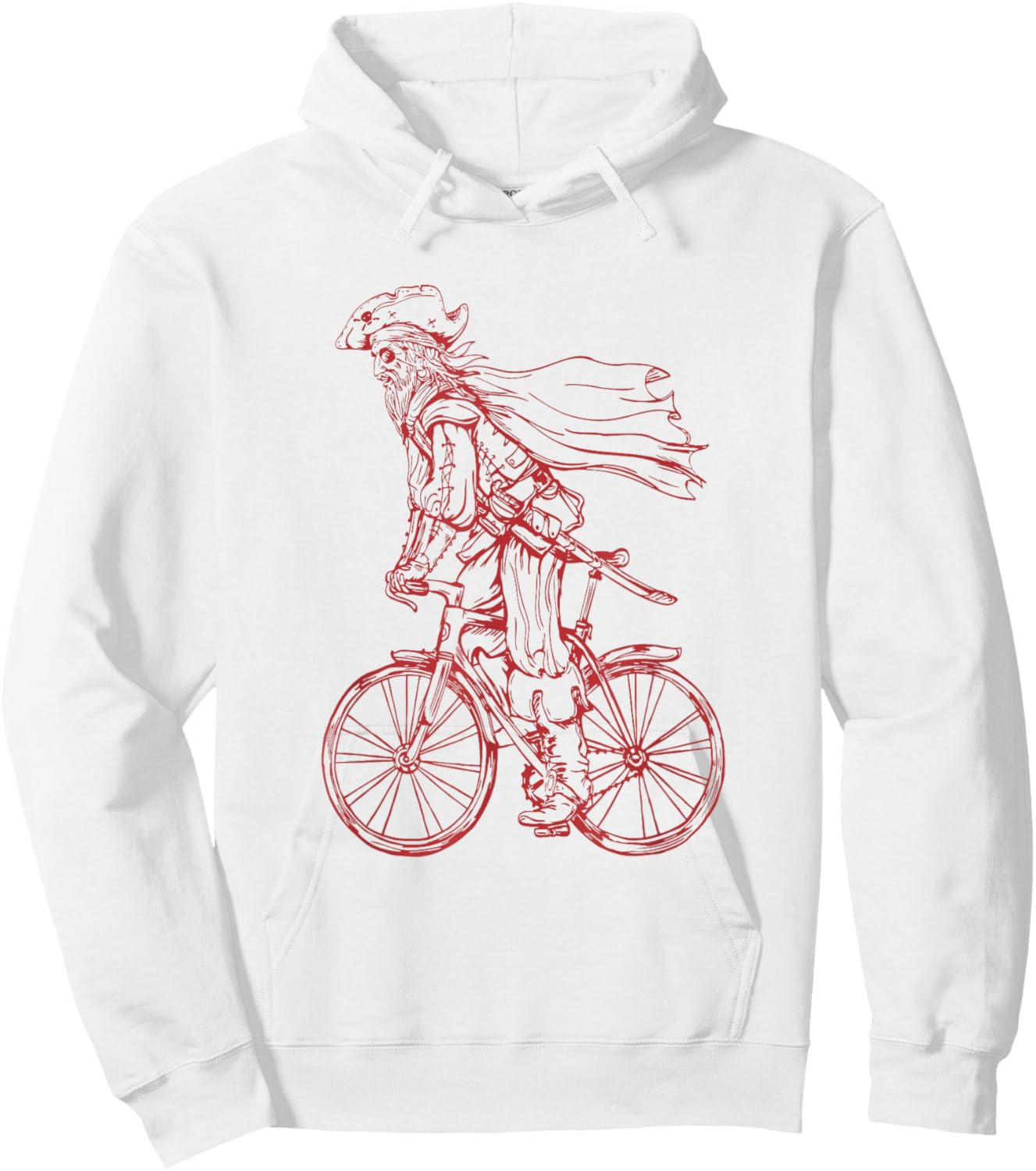Pirate Cycling Bicycle Funny Cyclist Biker Riding Bike Hoodie - Hoodie | White