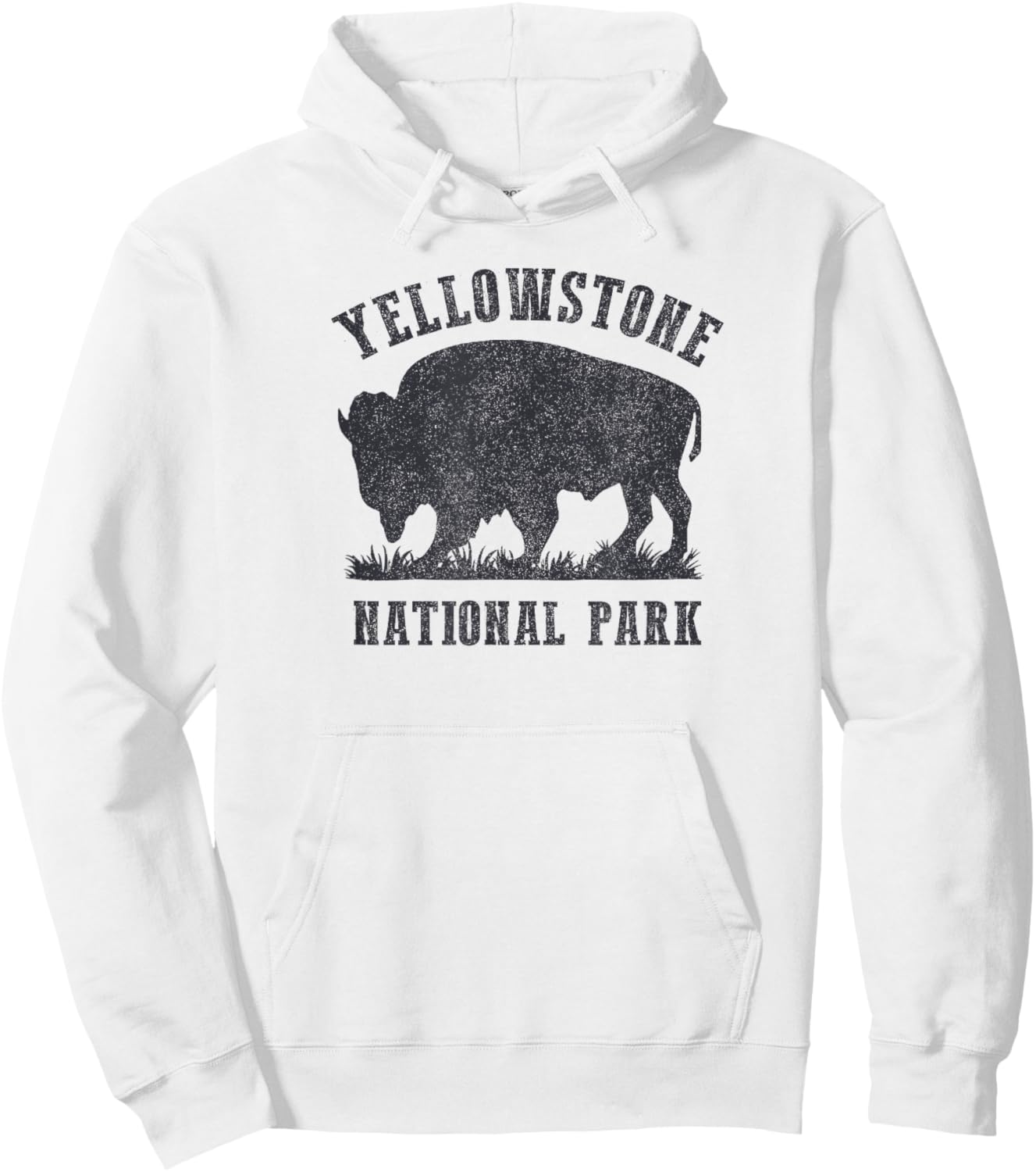 Vintage Yellowstone Buffalo National Park Bison Souvenir Hoodie - Hoodie | White