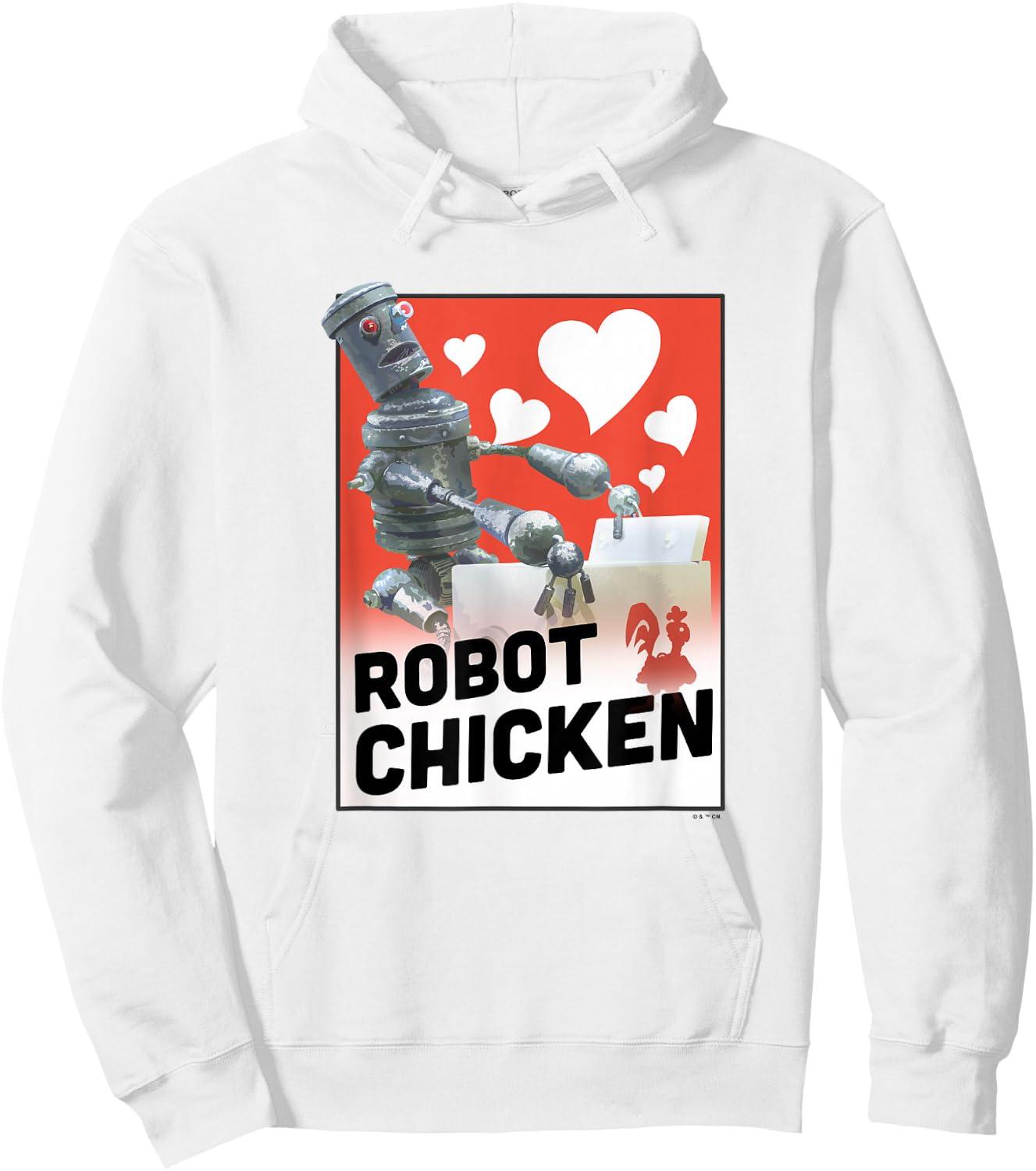 Robot Chicken Washing Machine Full Of Hearts Chest Poster Hoodie - Hoodie | White