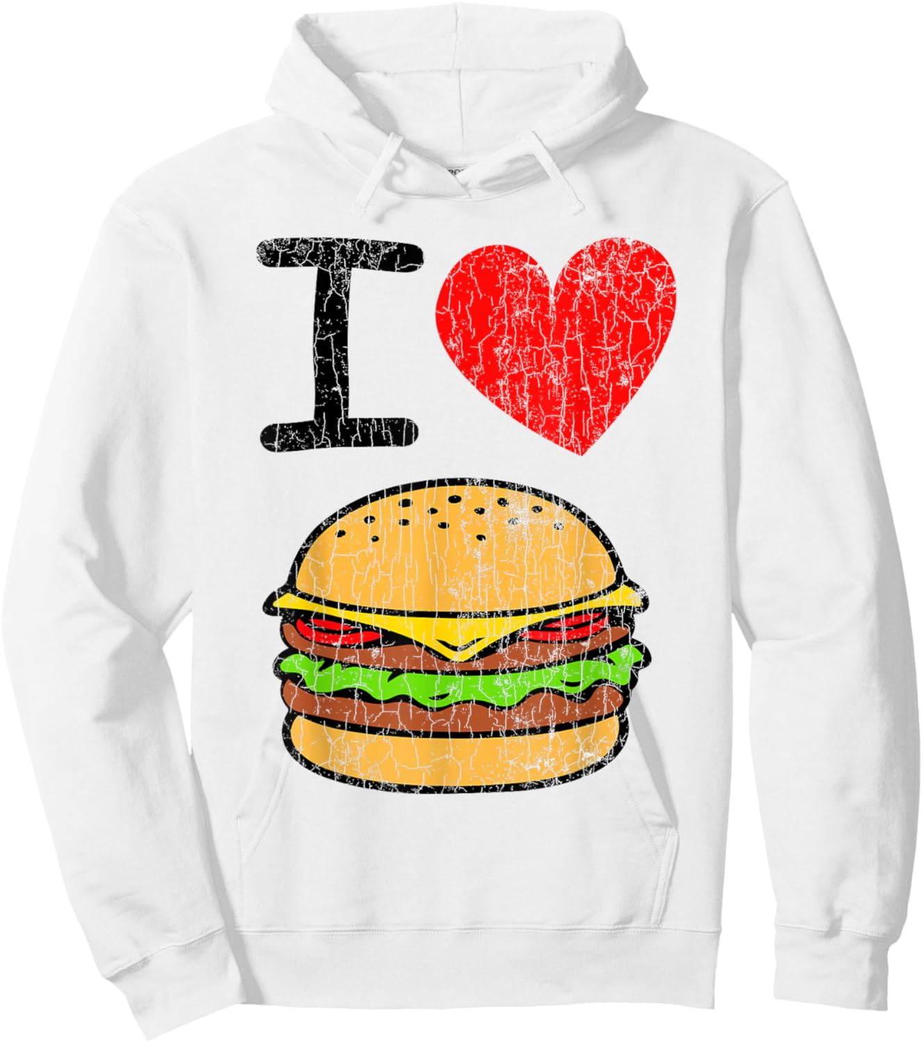 I Love Burgers Funny Hamburger Cheeseburger Graphic Hoodie - Hoodie | White