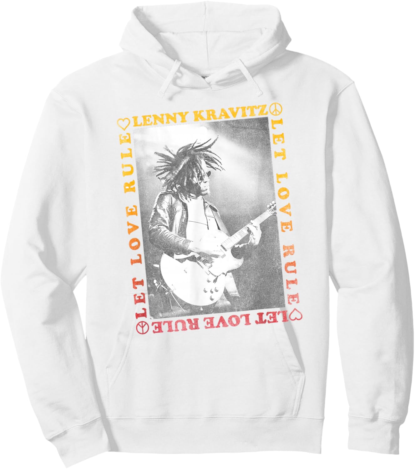 Lenny Kravitz – Guitar Let Love Rule Hoodie - Hoodie | White
