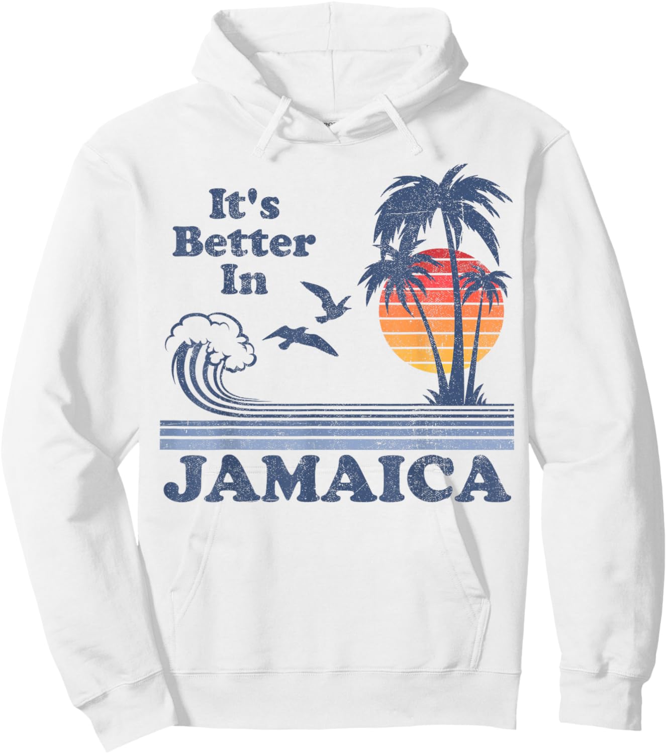 It's Better In Jamaica Jamaican Beach Retro Vintage 80's 70s Hoodie - Hoodie | White