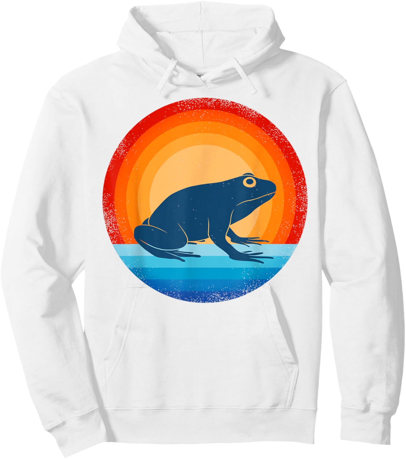 Frog Retro Vintage 60s 70s Sunset Amphibian Animal Men Women Hoodie - Hoodie | White