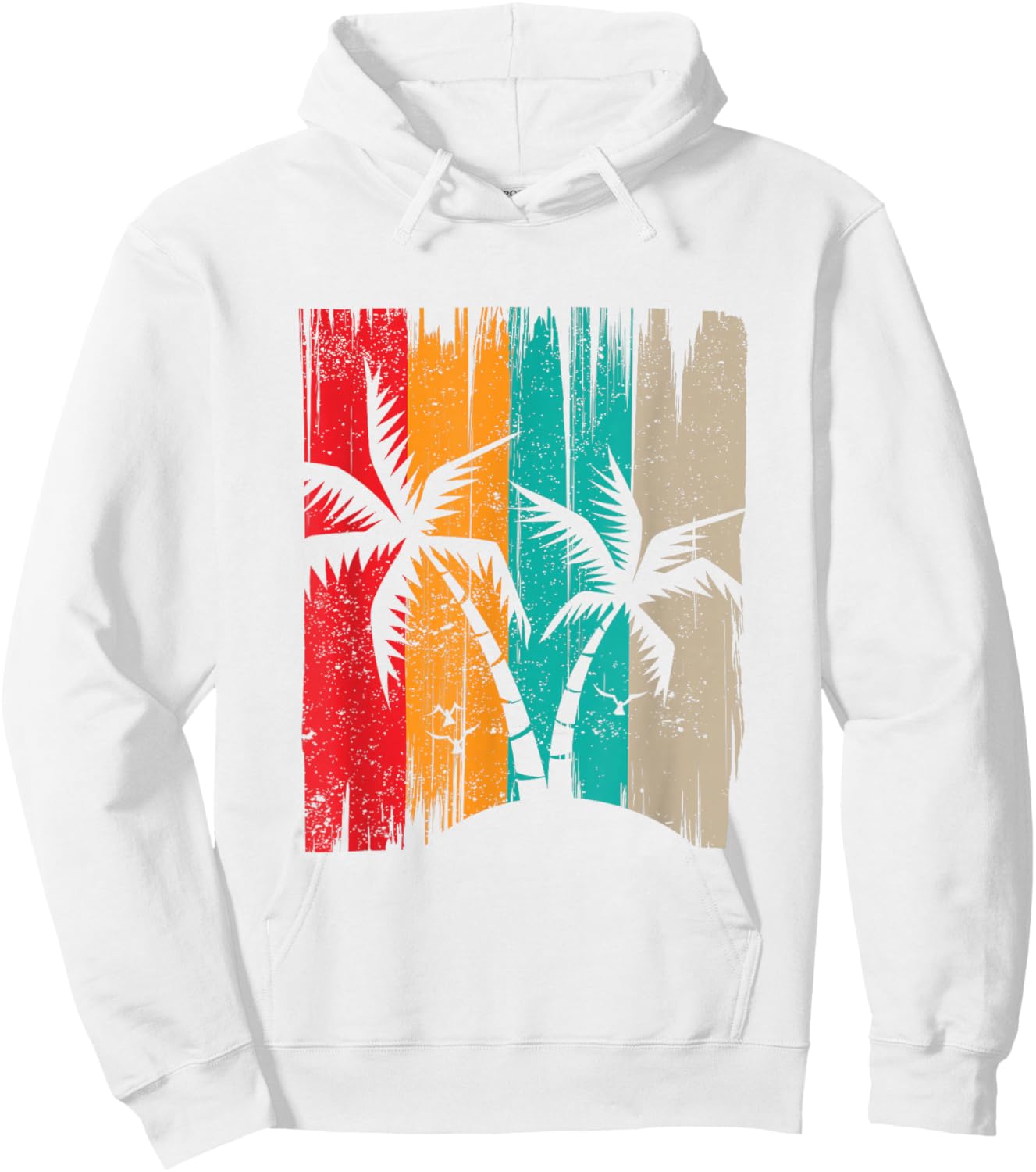 Palm Trees Retro Tropical Summer Hoodie - Hoodie | White