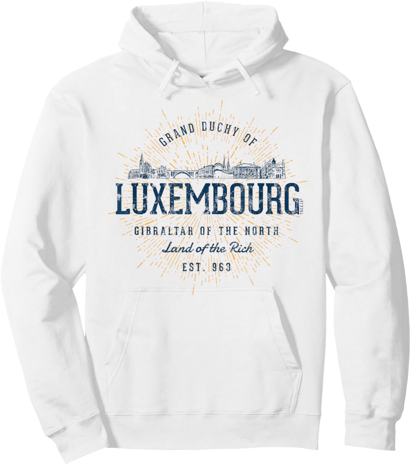 Vintage Luxembourg Retro Hoodie - Hoodie | White