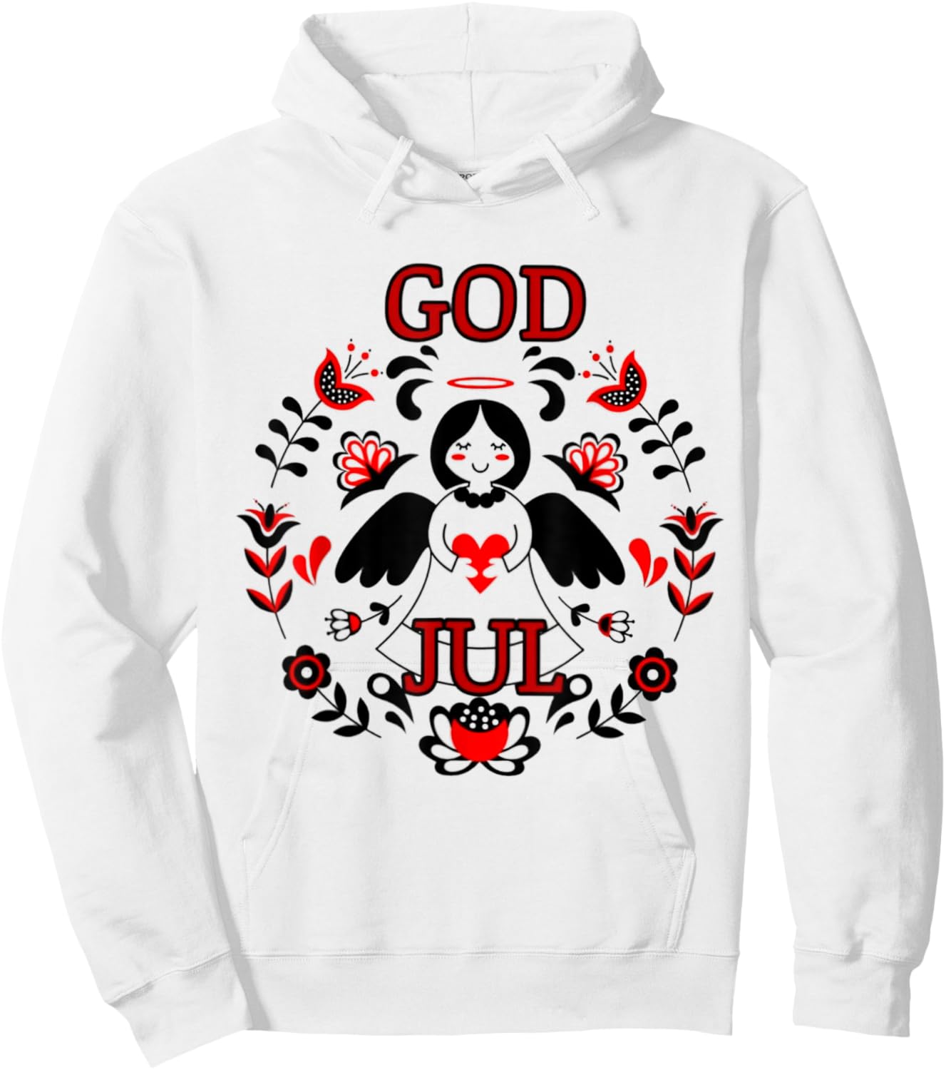 God Jul In Heart Christmas Hoodie - Hoodie | White