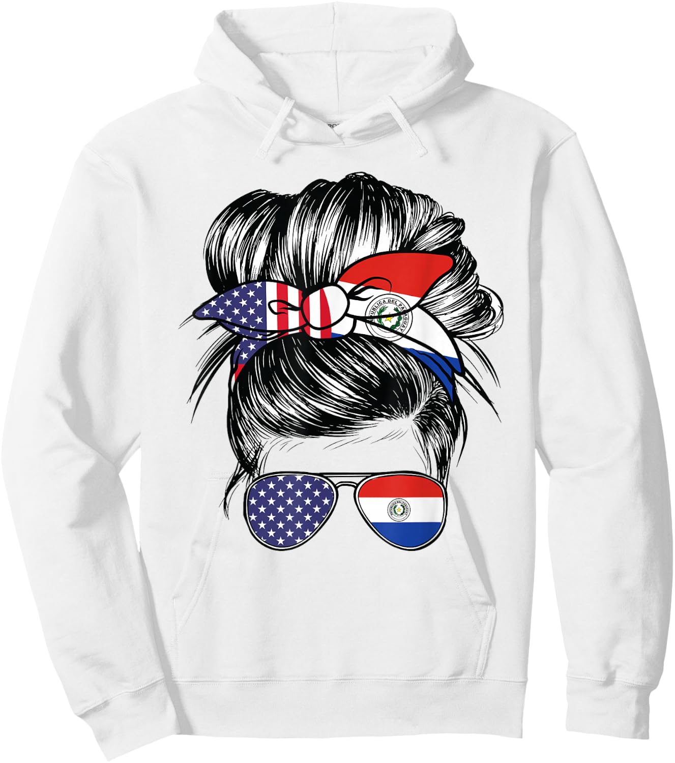 Paraguay Flag American Women Girl USA Heritage Paraguayan Hoodie - Hoodie | White