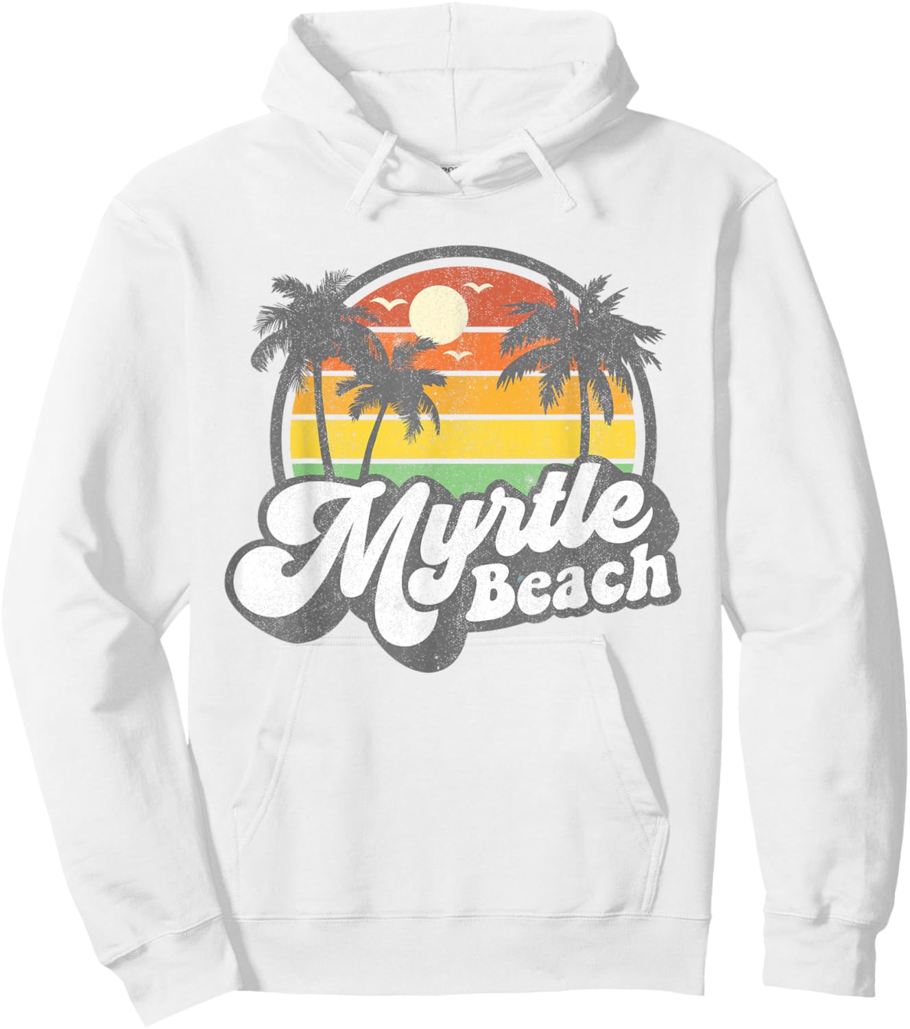 Myrtle Beach South Carolina Retro 70s Vintage Vacation Gift Hoodie - Hoodie | White