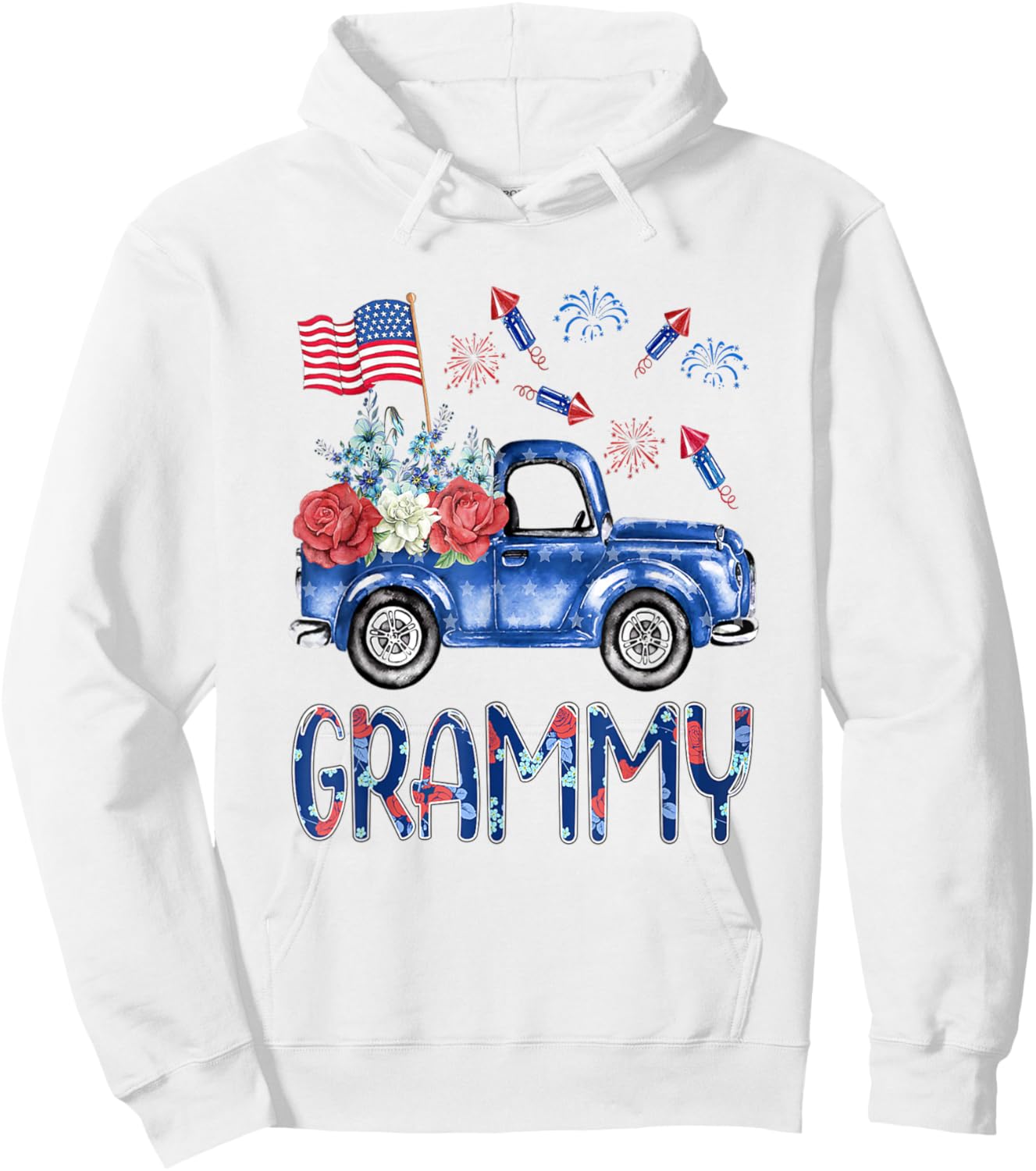 Great Cute Patriotic 4th Of July Women Proud Grammy Hoodie - Hoodie | White