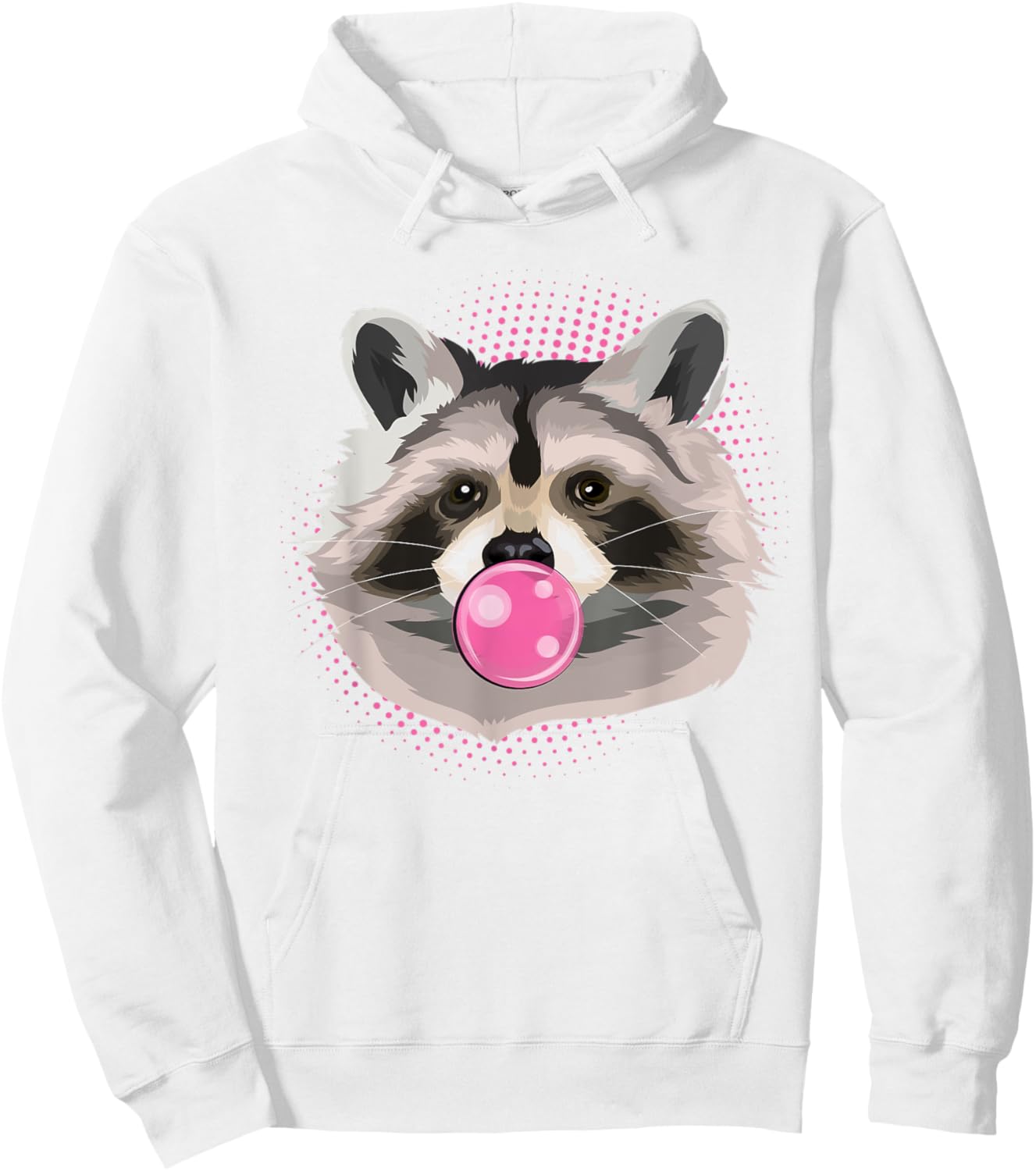 Funny Trash Panda Bubble Gum Animal Pink Bubblegum Raccoon Hoodie - Hoodie | White