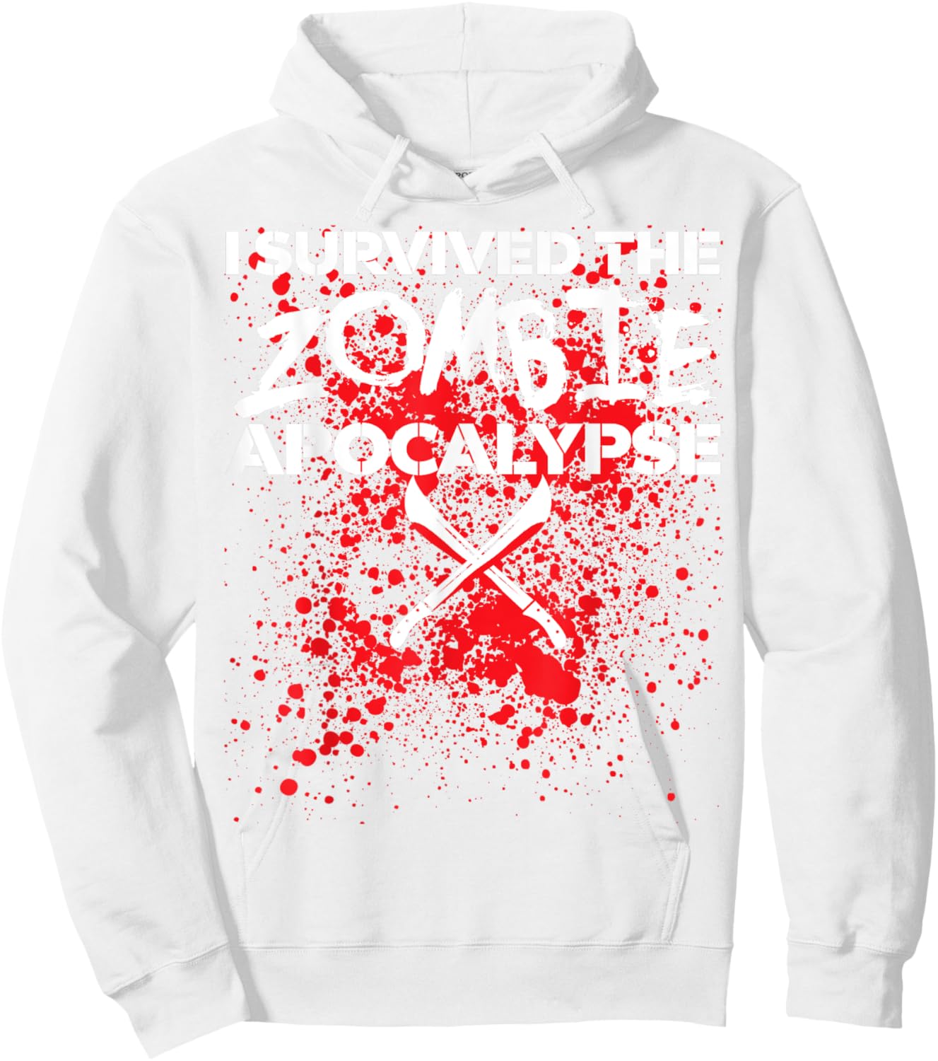 I survived the Zombie Apocalypse Hoodie - Hoodie | White