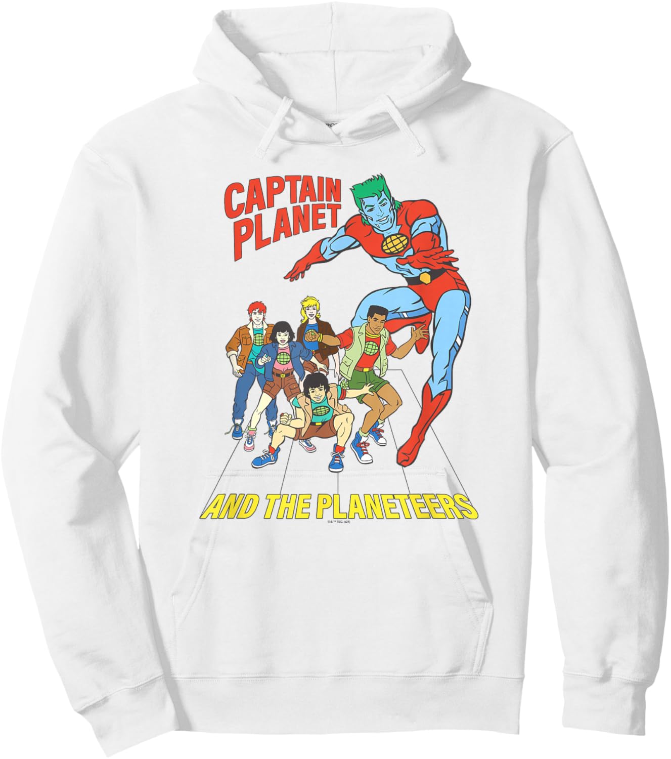 Captain Planet Planeteers United Retro Logo Hoodie - Hoodie | White