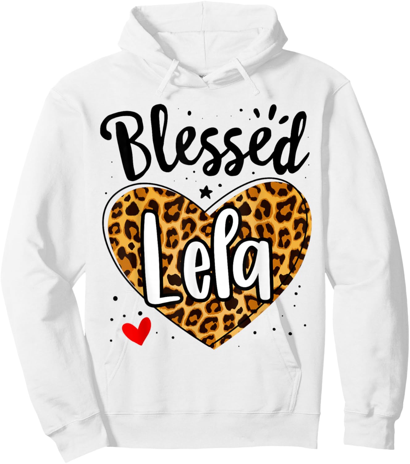 Blessed Lela Leopard Print Nana Mother's Day Grandma Mama Hoodie - Hoodie | White