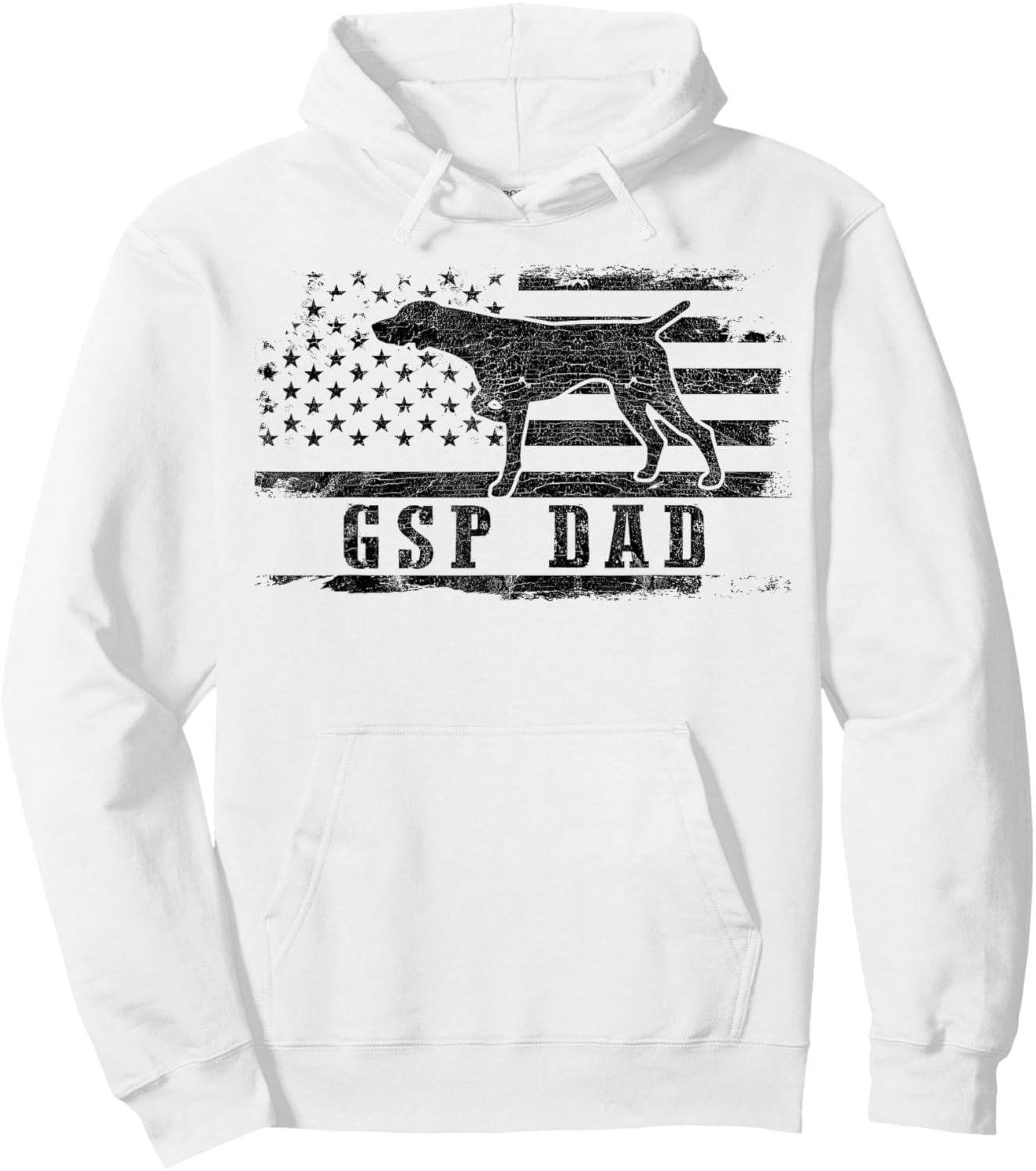 GSP Dad USA American Flag German Shorthaired Pointer Dog Hoodie - Hoodie | White