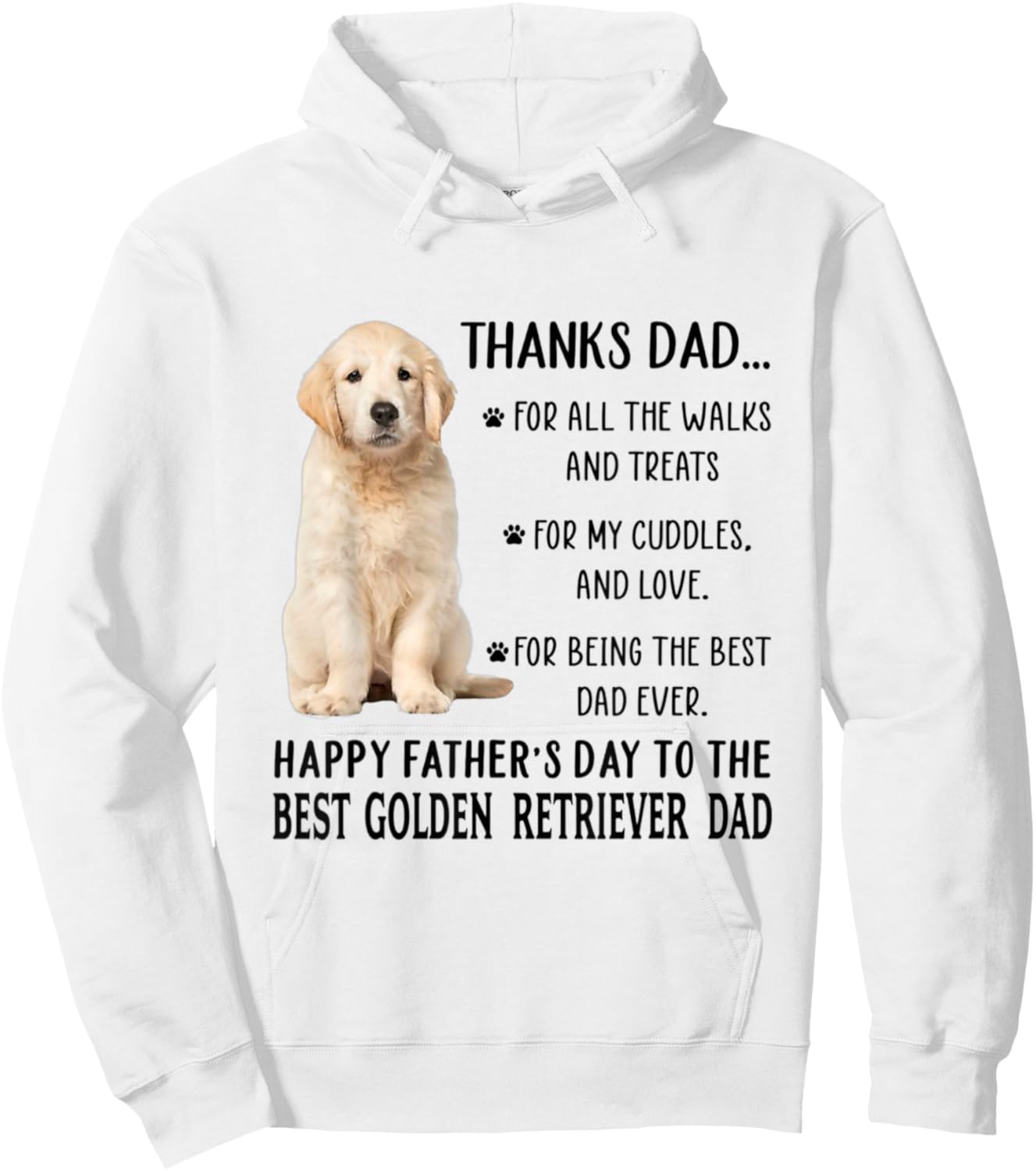 Dog Dad Happy Father's Day To The Best Golden Retriever Dad Women Kids Hoodie - Hoodie | White