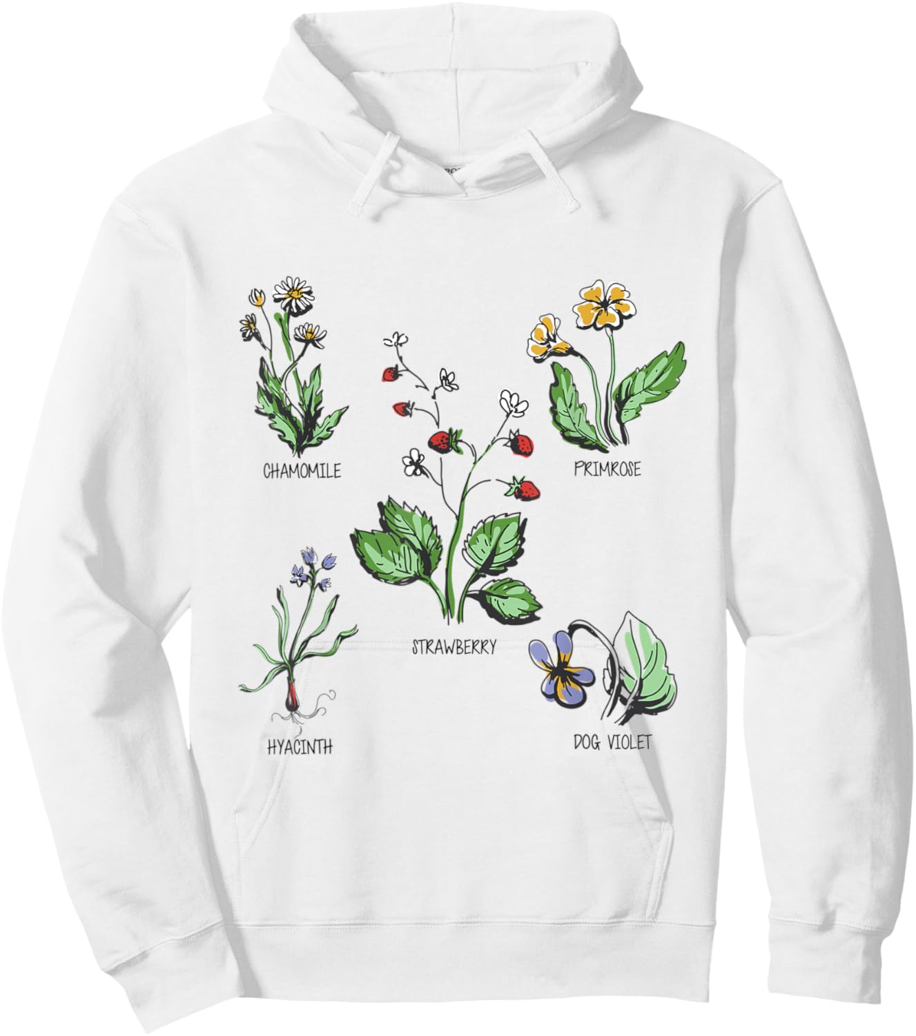 Garden plants in pastel colours for nature lovers botany Hoodie - Hoodie | White