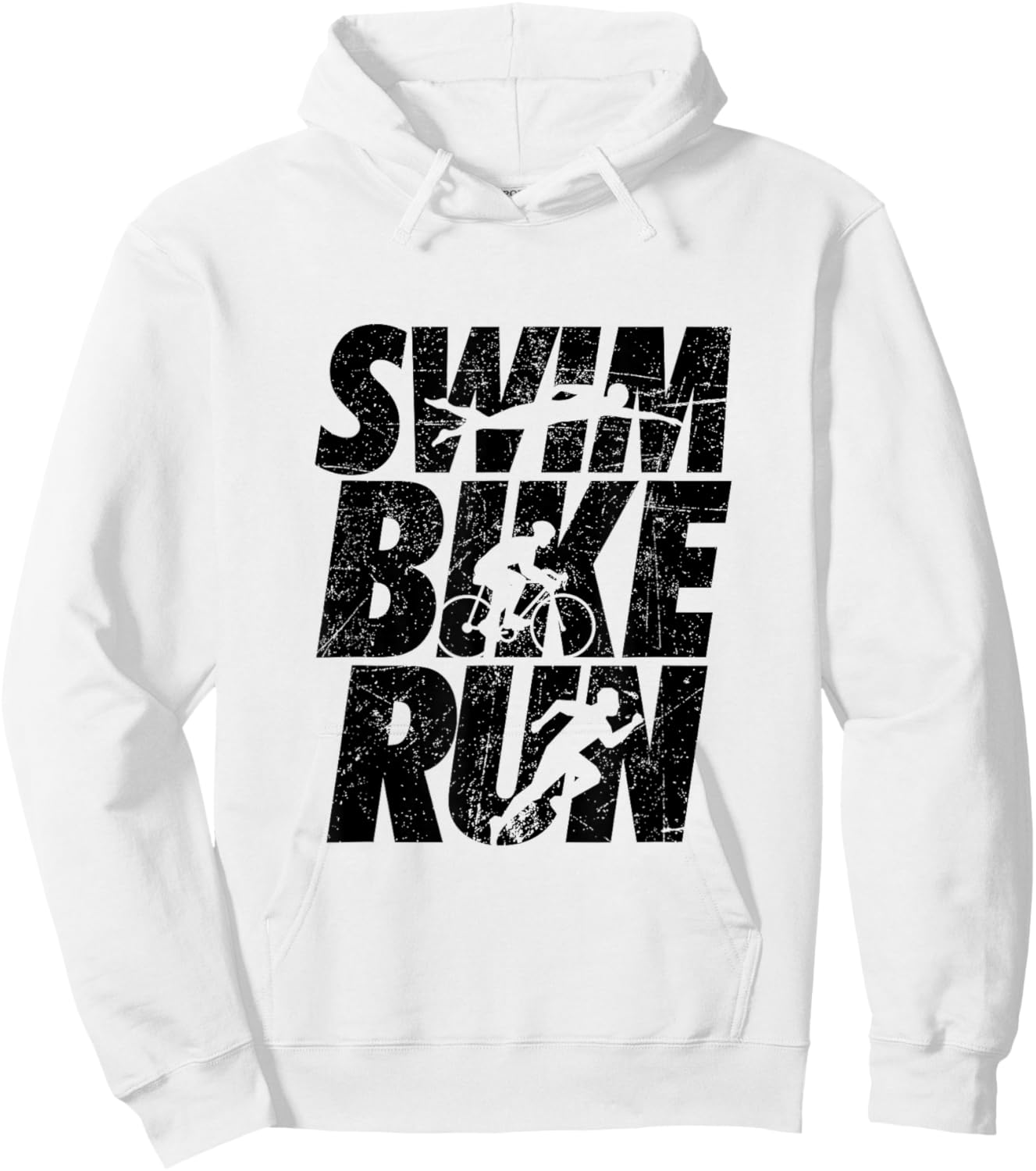 Swimming Cycling Running Triathlon Running Swimming Hoodie - Hoodie | White