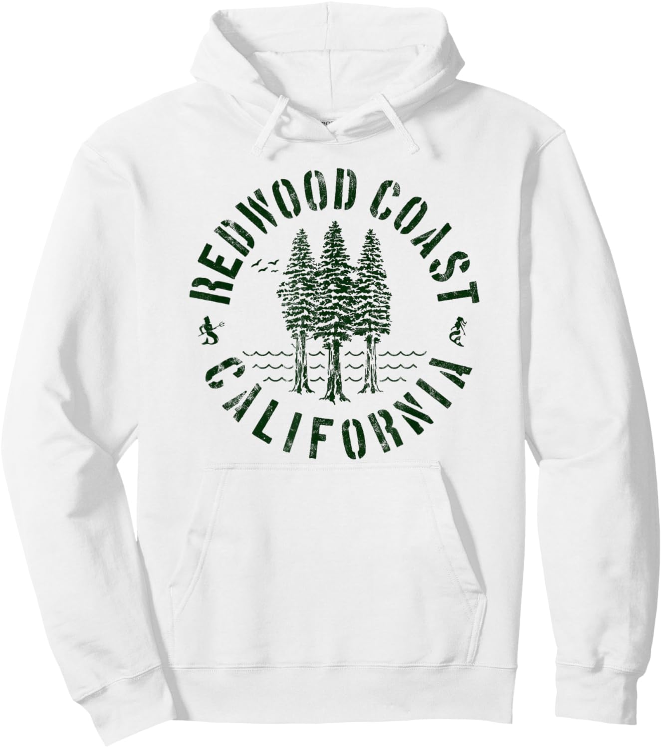 Redwood Coast California Trees Forest Ocean Outdoors Camping Hoodie - Hoodie | White