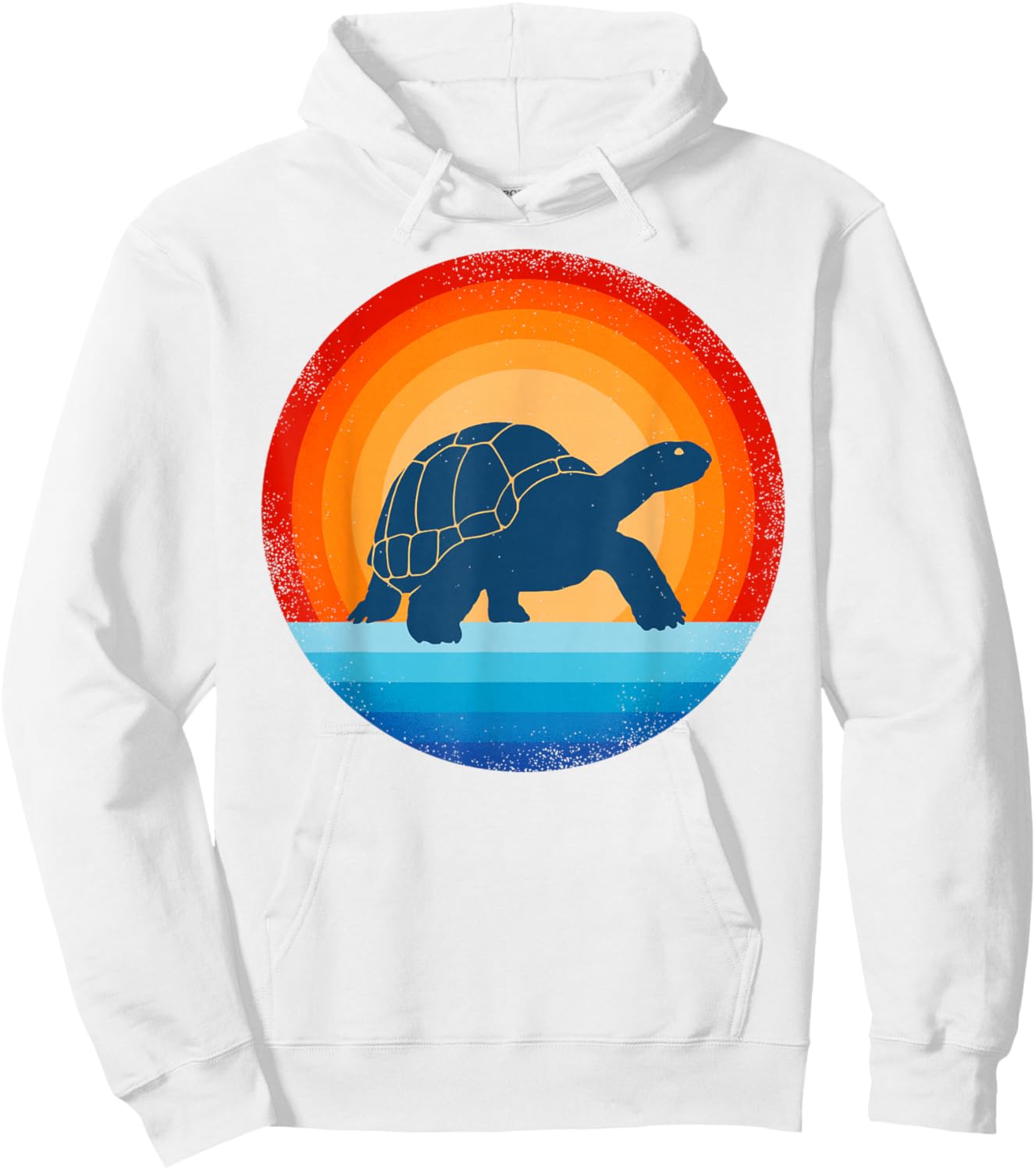 Tortoise Retro Vintage 60 70s Sunset Turtle Reptile Animal Hoodie - Hoodie | White