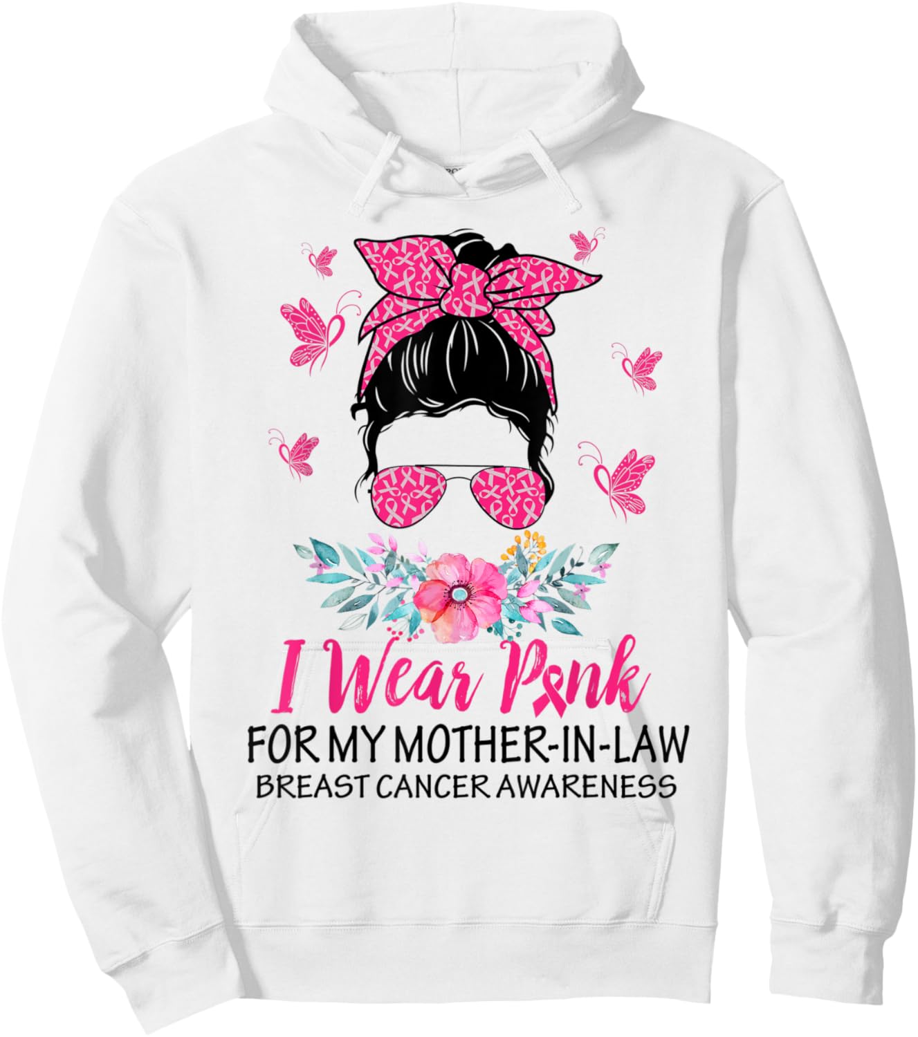 I Wear Pink for My Mother In Law Breast Cancer Awareness Hoodie - Hoodie | White