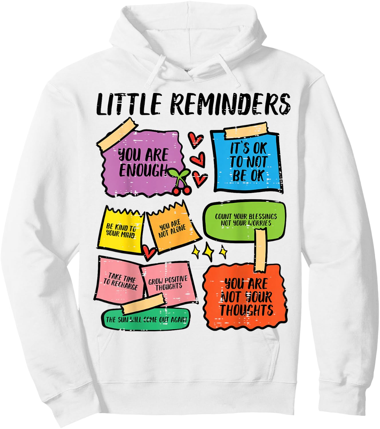 Mental Health Reminders Aware Counselor Therapist Women Men Hoodie - Hoodie | White