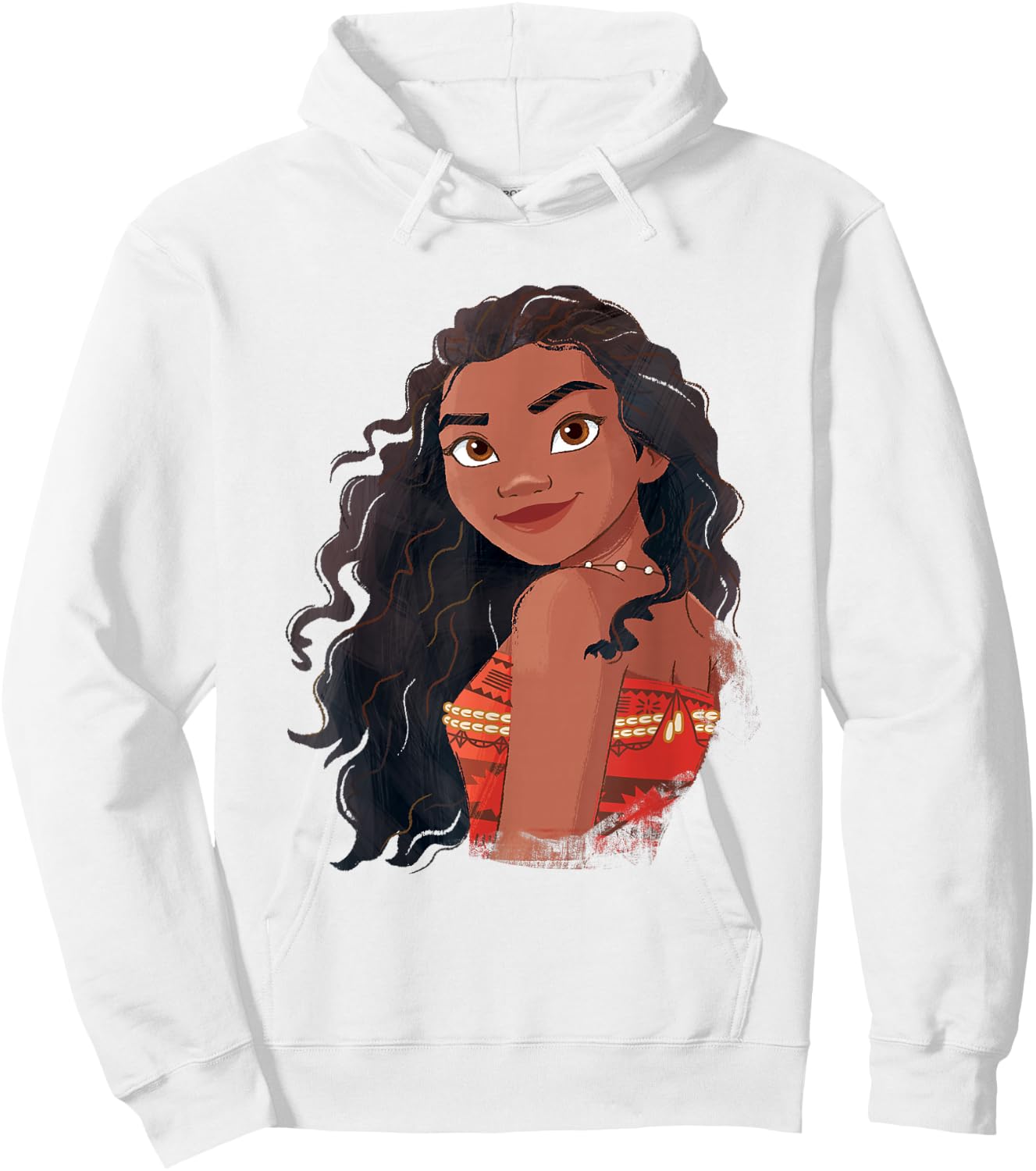 Disney Moana Powerful Beautiful Moana Big Chest Portrait Hoodie - Hoodie | White