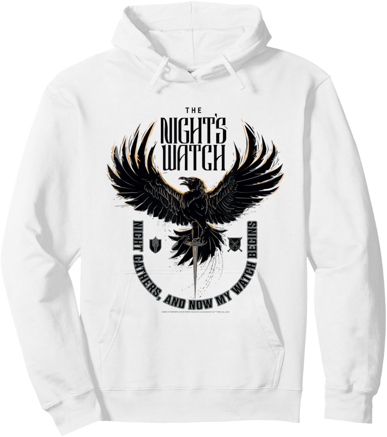 Game of Thrones The Night's Watch Crow Hoodie - Hoodie | White