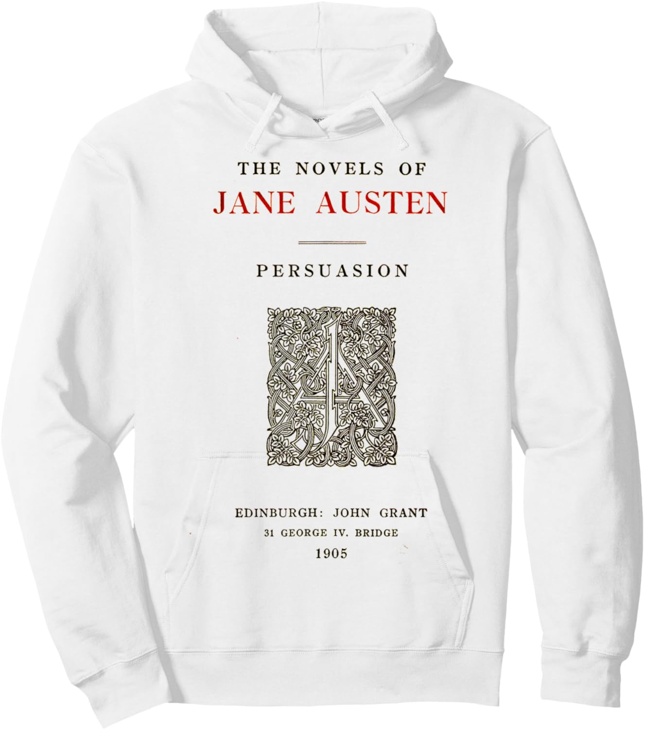 Persuasion Jane Austen Title Page Hoodie - Hoodie | White