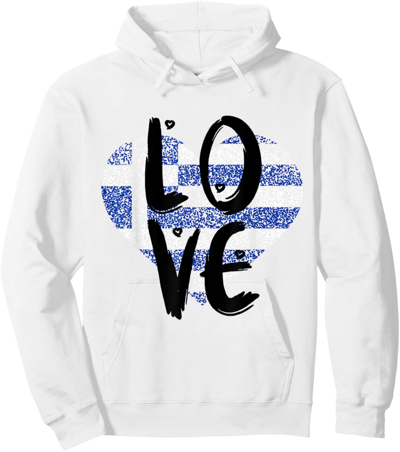 Greece Flag Greek Hellenic Pride Heart Hoodie - Hoodie | White