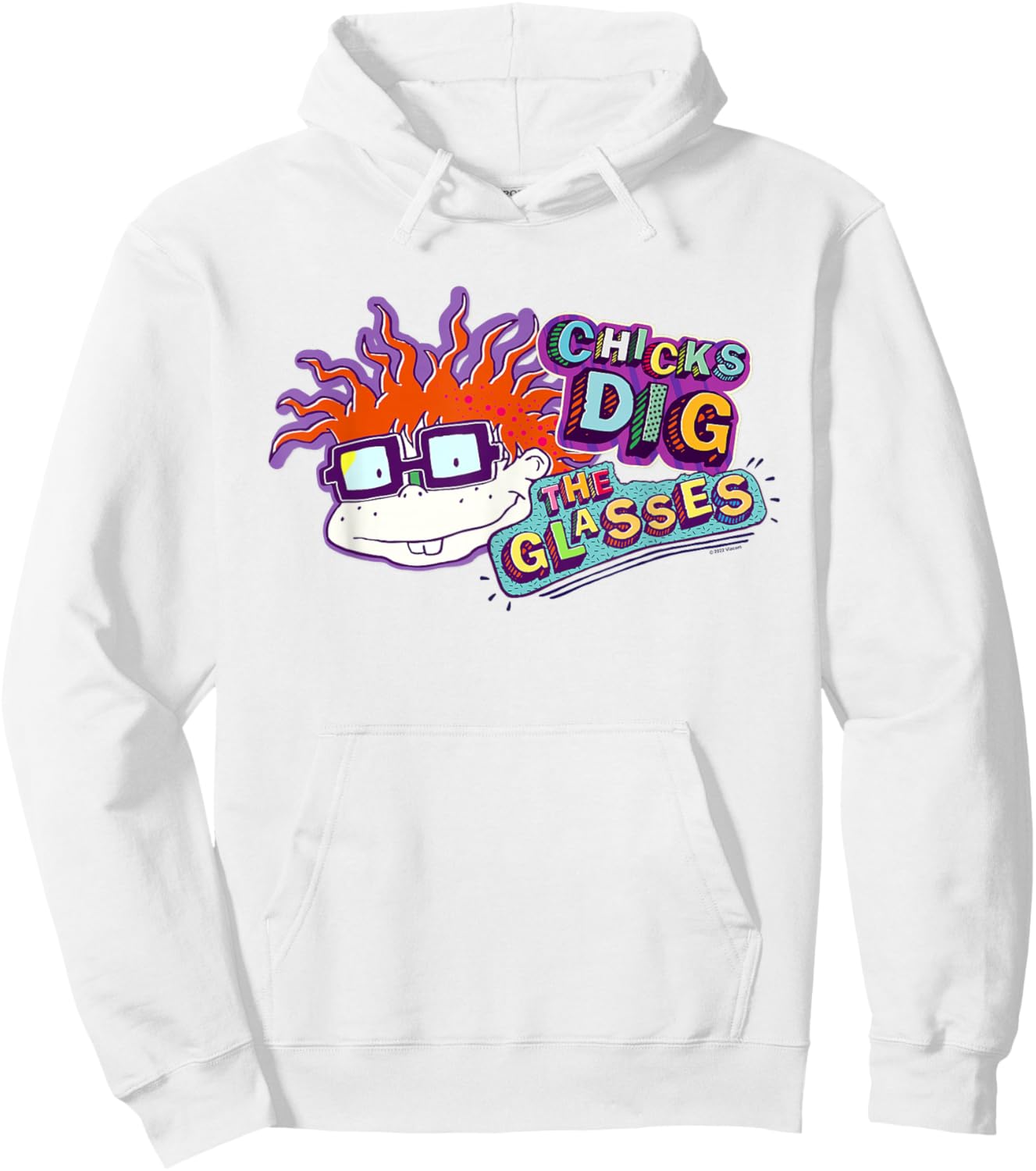 Rugrats Chicks Dig the Glasses Badge Hoodie - Hoodie | White