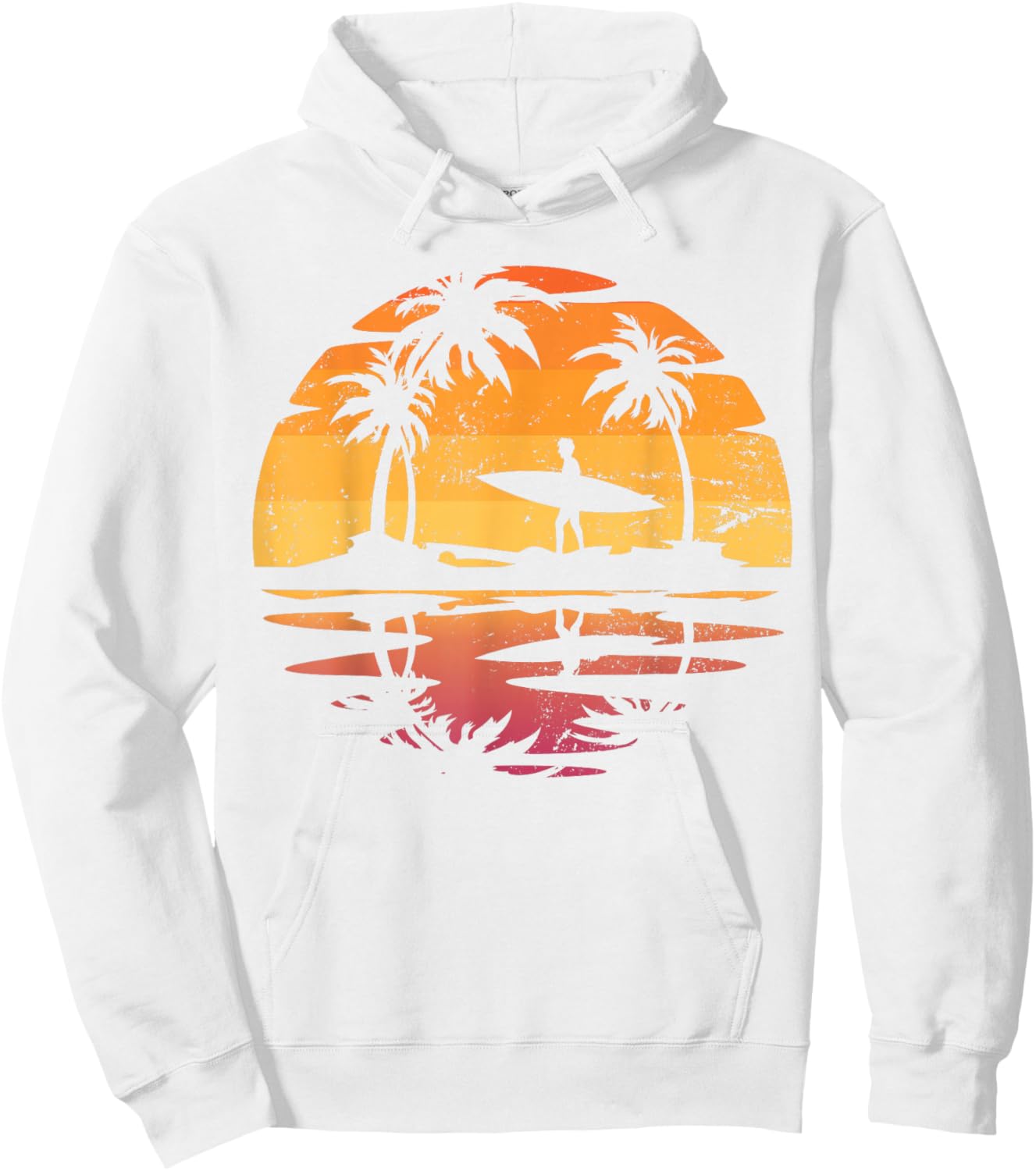 Water Sports Surfer Tropical Summer Sunset Surfing Hoodie - Hoodie | White