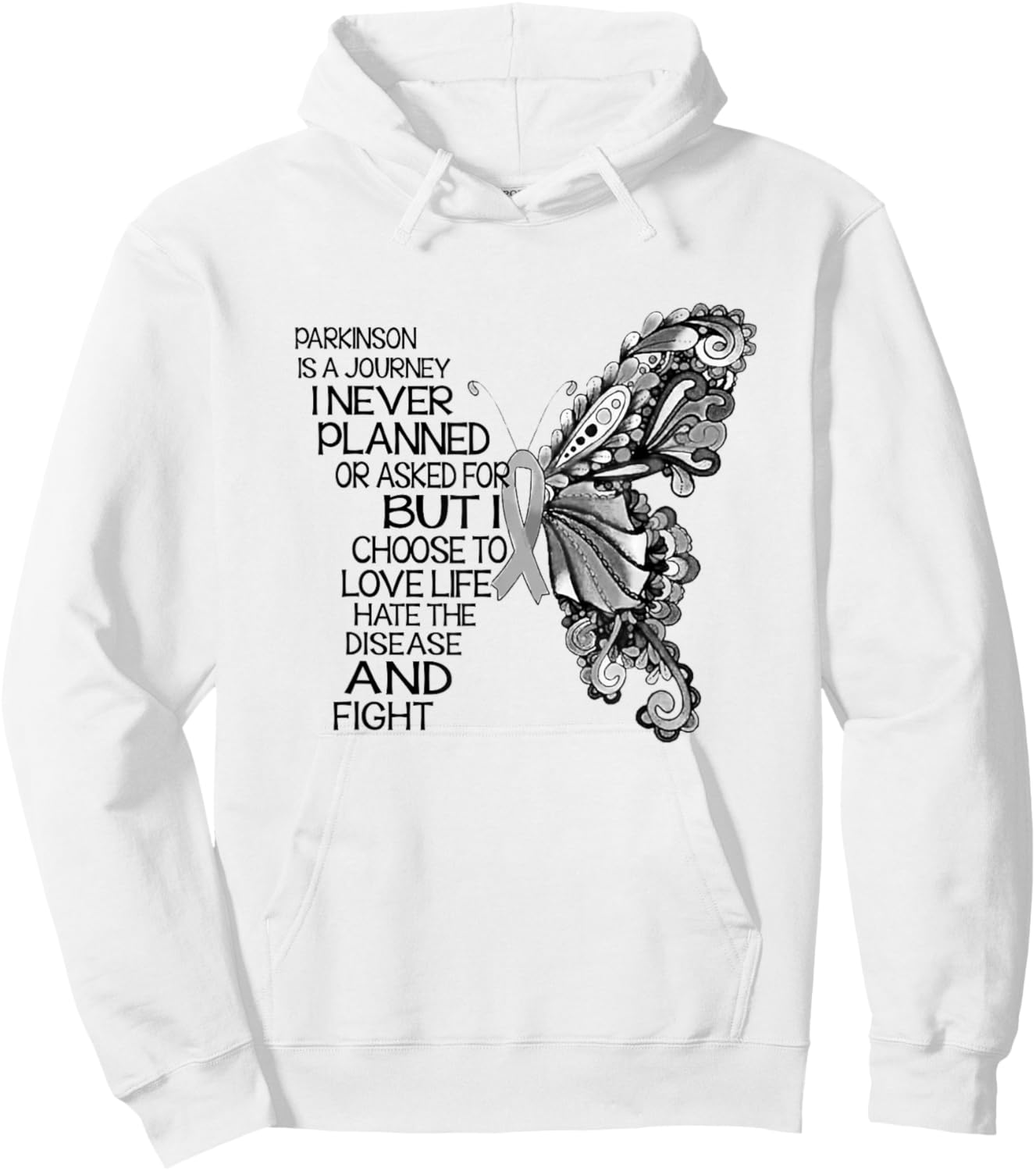 Parkinson Is A Journey I Never Planned Parkinson Patient Hoodie - Hoodie | White