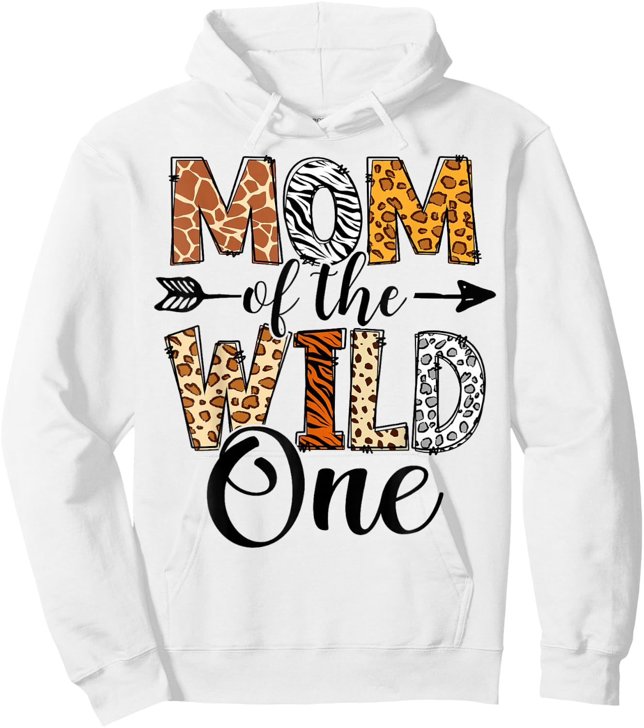 Mom Of The Wild One Family 1st Birthday African Safari Gift Hoodie - Hoodie | White