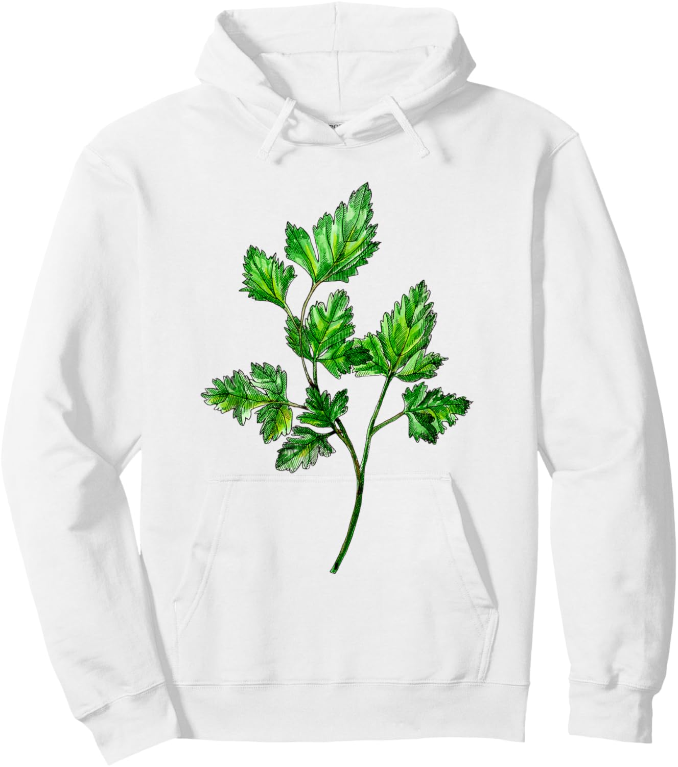 Parsley Watercolor Illustration Hoodie - Hoodie | White