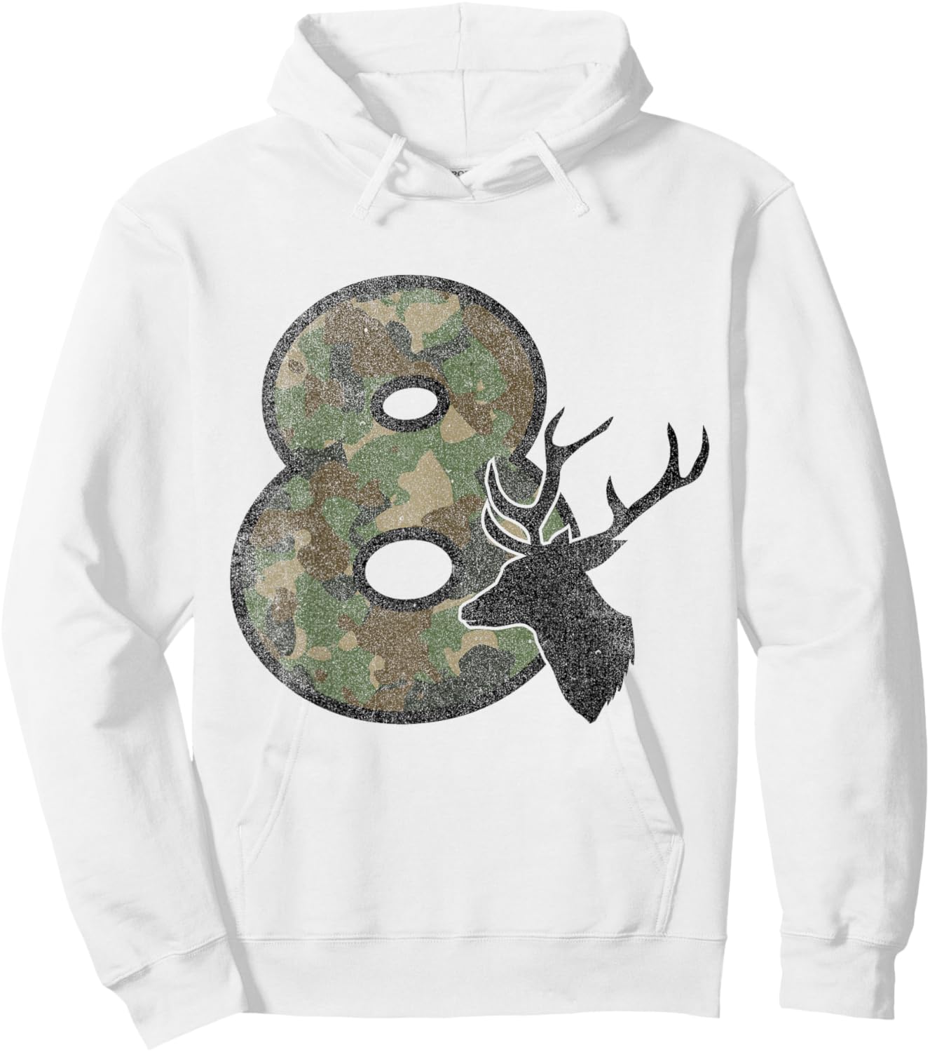 Country Boys Camo 8 Eight Year Old Birthday Deer Hunter Hoodie - Hoodie | White