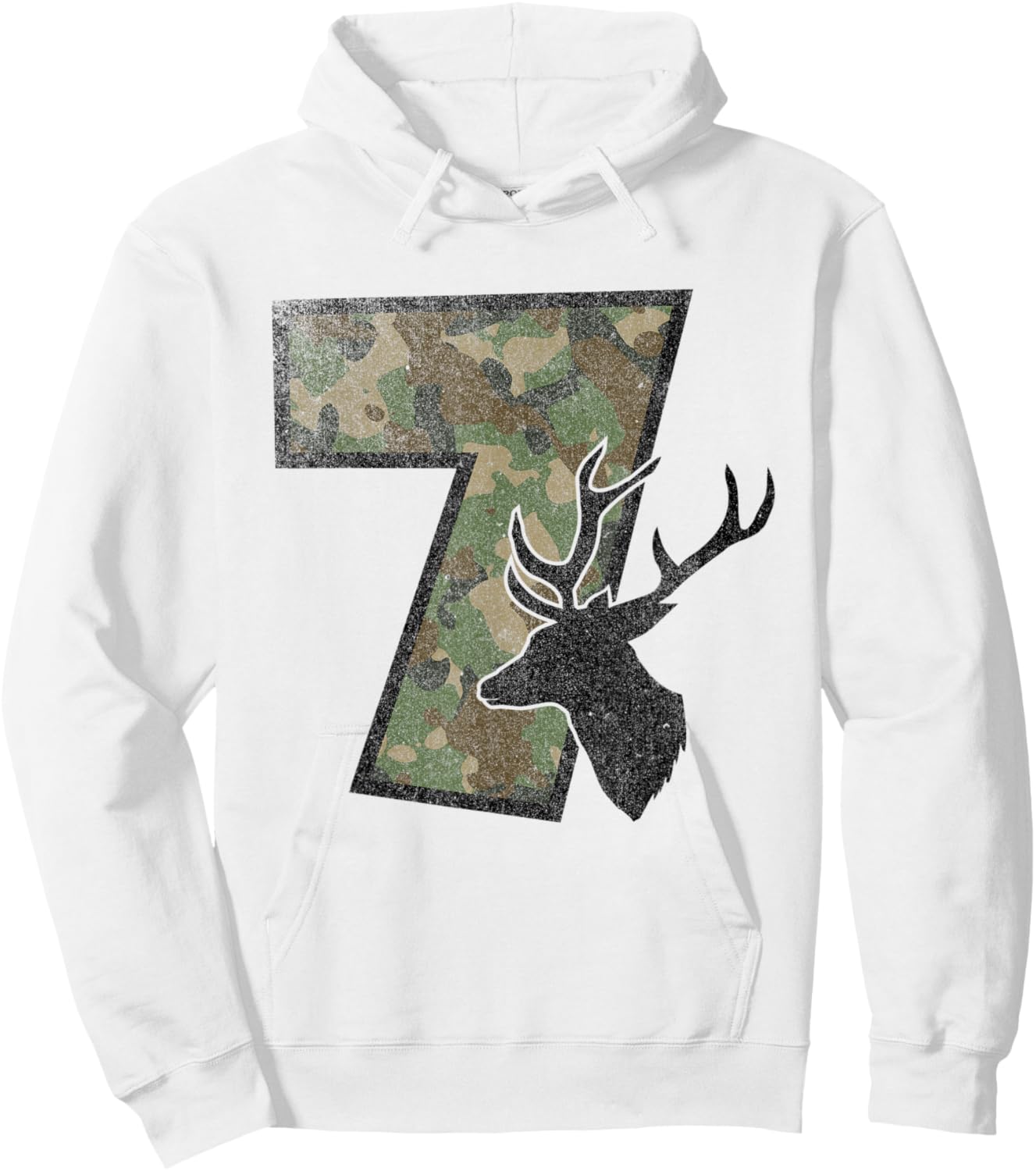 Country Boys Camo 7 Seven Year Old Birthday Deer Hunter Hoodie - Hoodie | White