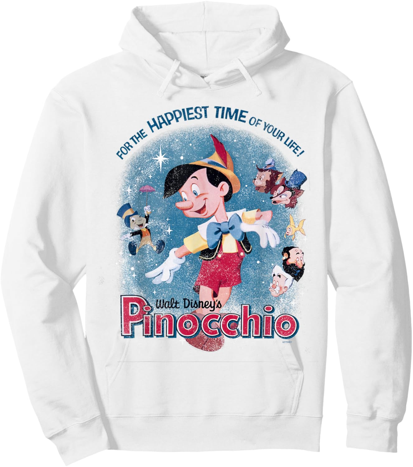 Disney Pinocchio For The Happiest Time In Your Life Retro Hoodie - Hoodie | White