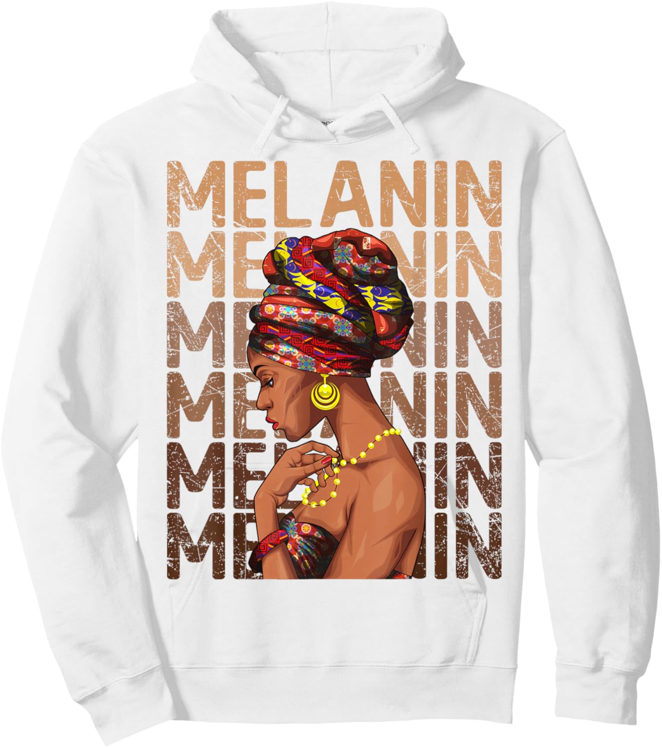 Black Strong Women Afro Love Melanin African American Hoodie - Hoodie | White